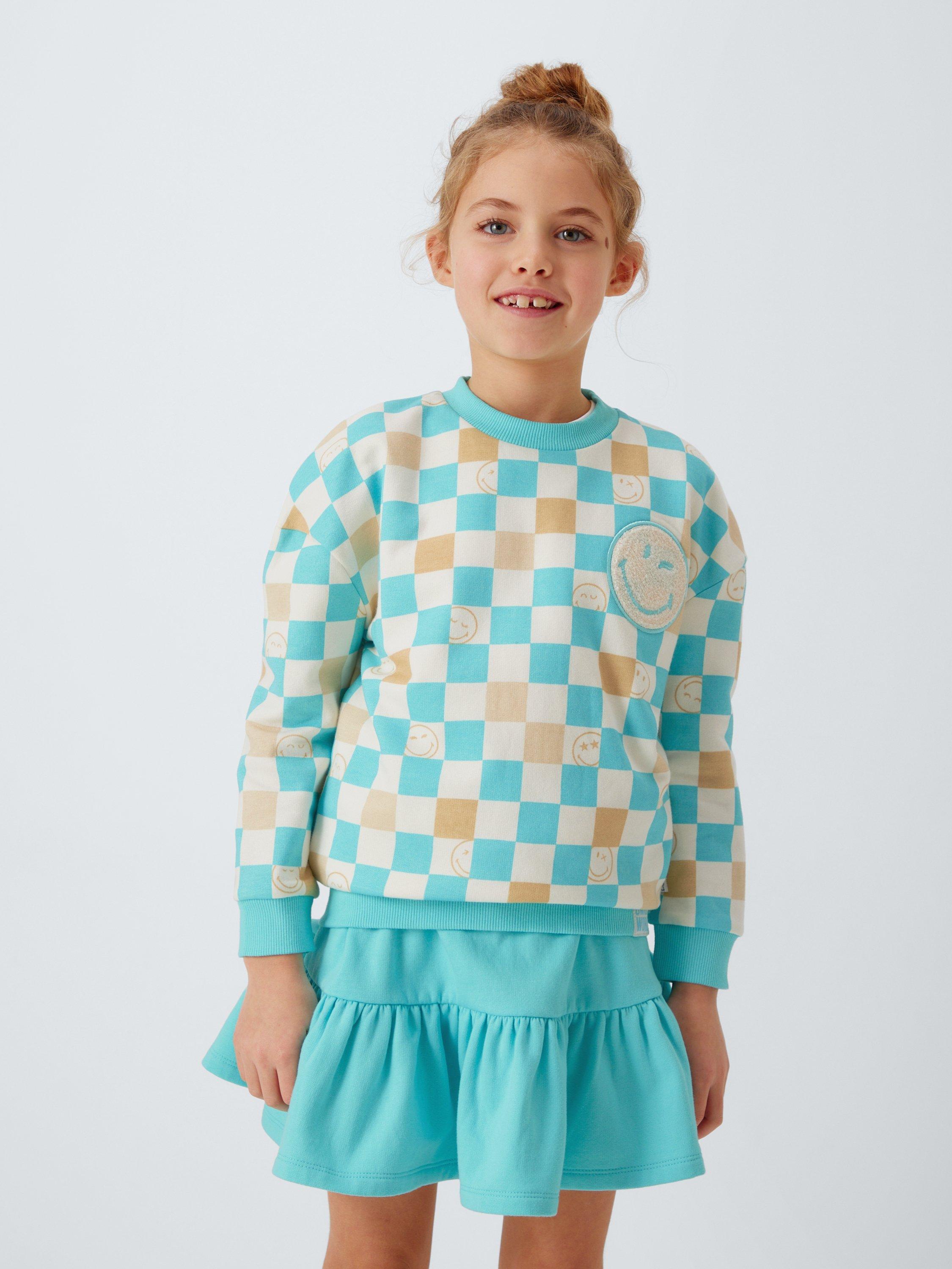 Kids' SmileyWorld Day Sweatshirt and Skirt Set, Tibetan Stone
