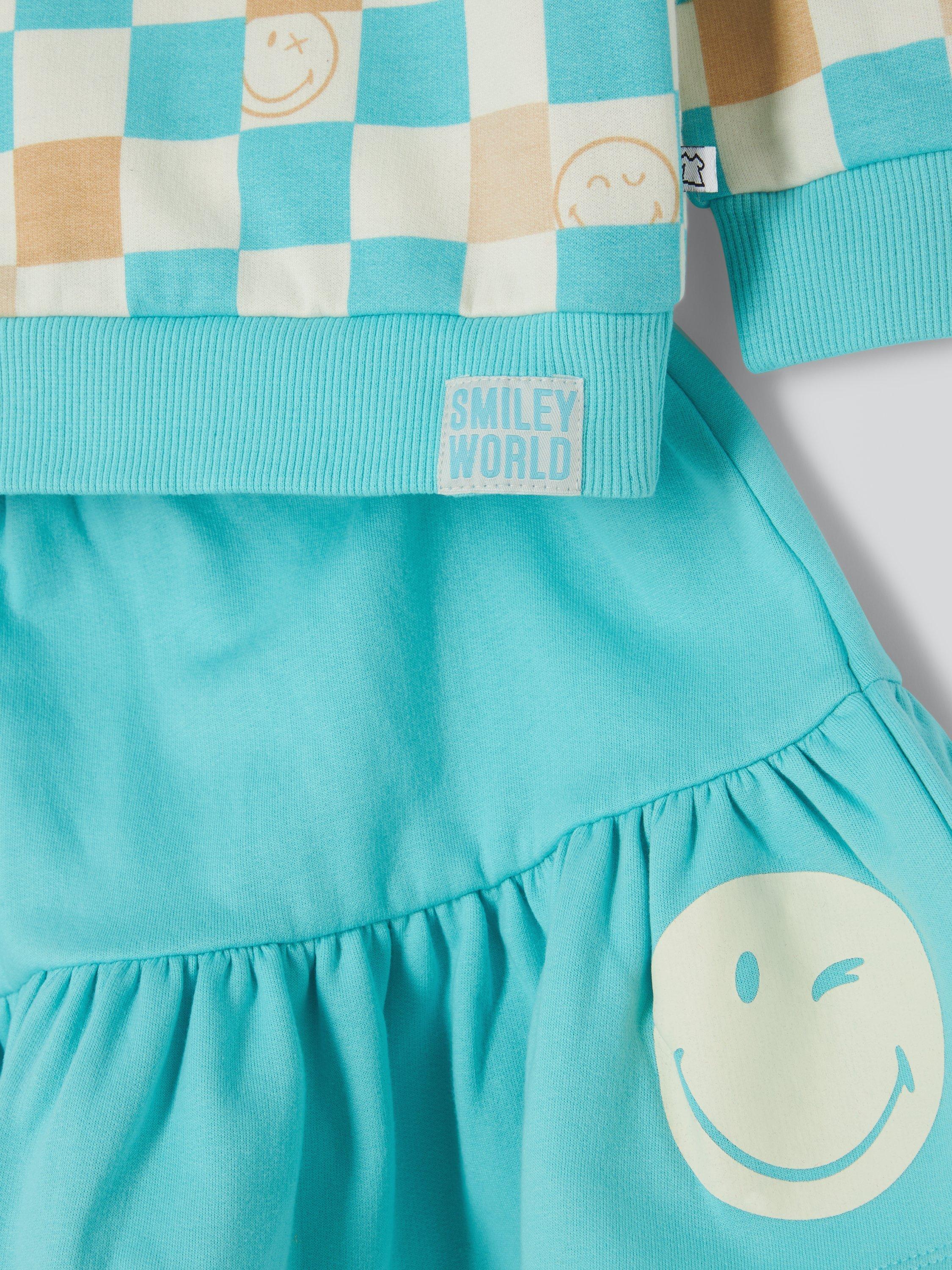 Kids' SmileyWorld Day Sweatshirt and Skirt Set, Tibetan Stone