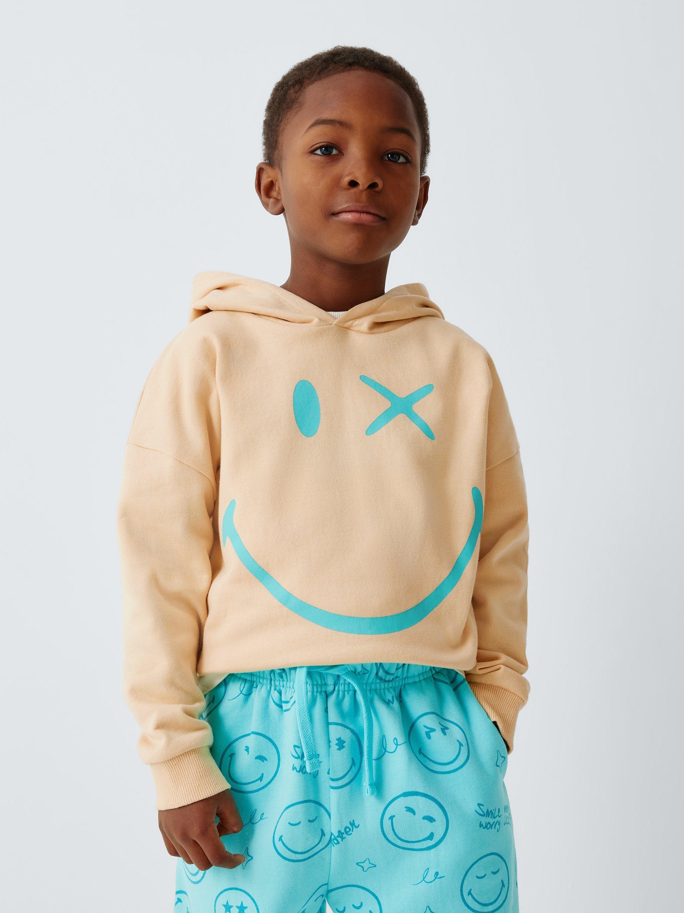 Kids' Smiley World Hoodie & Joggers Set, Tibetan Stone