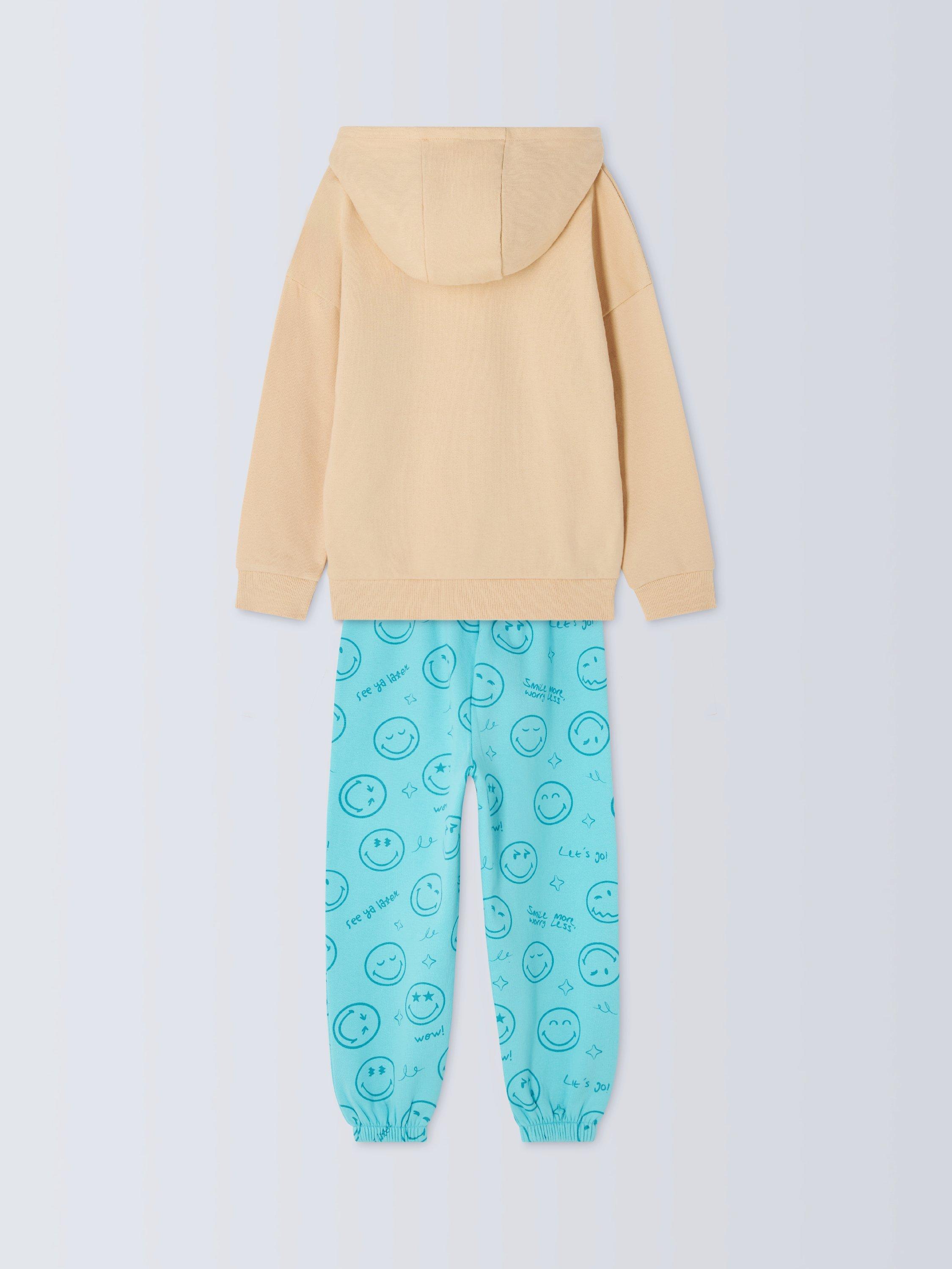 Kids' Smiley World Hoodie & Joggers Set, Tibetan Stone