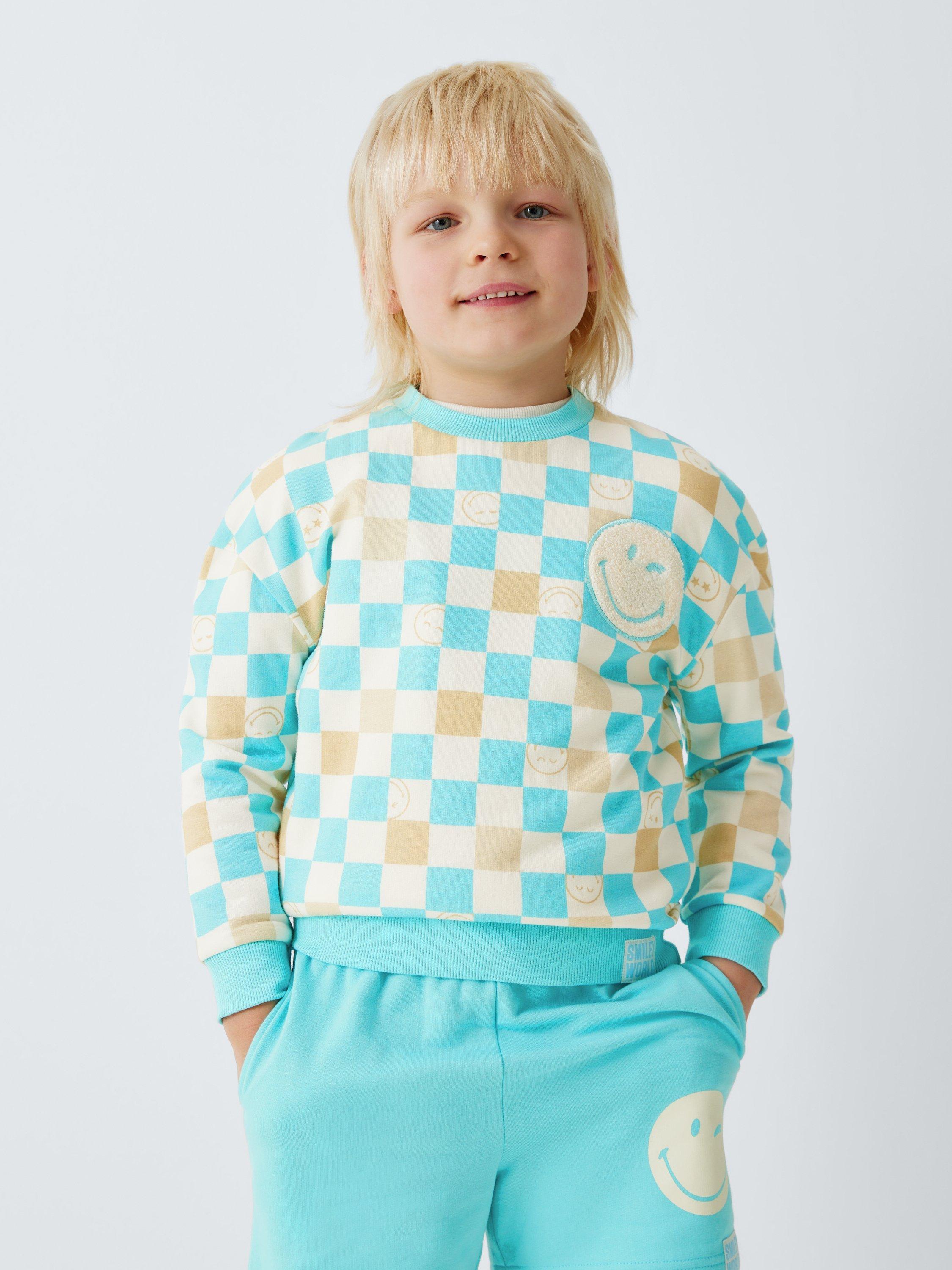 Kids' SmileyWorld Sweatshirt & Shorts Set, Tibetan Stone