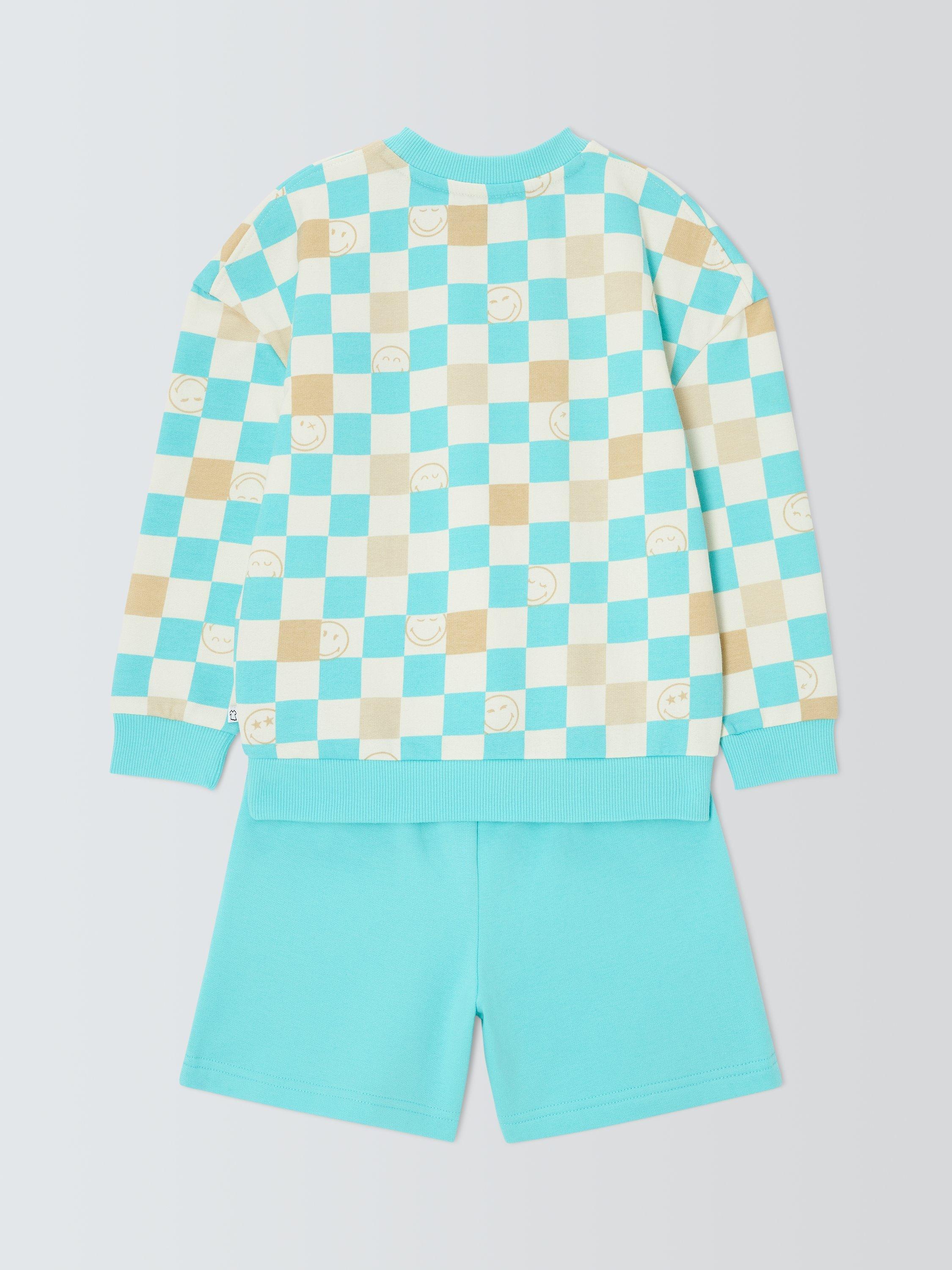 Kids' SmileyWorld Sweatshirt & Shorts Set, Tibetan Stone