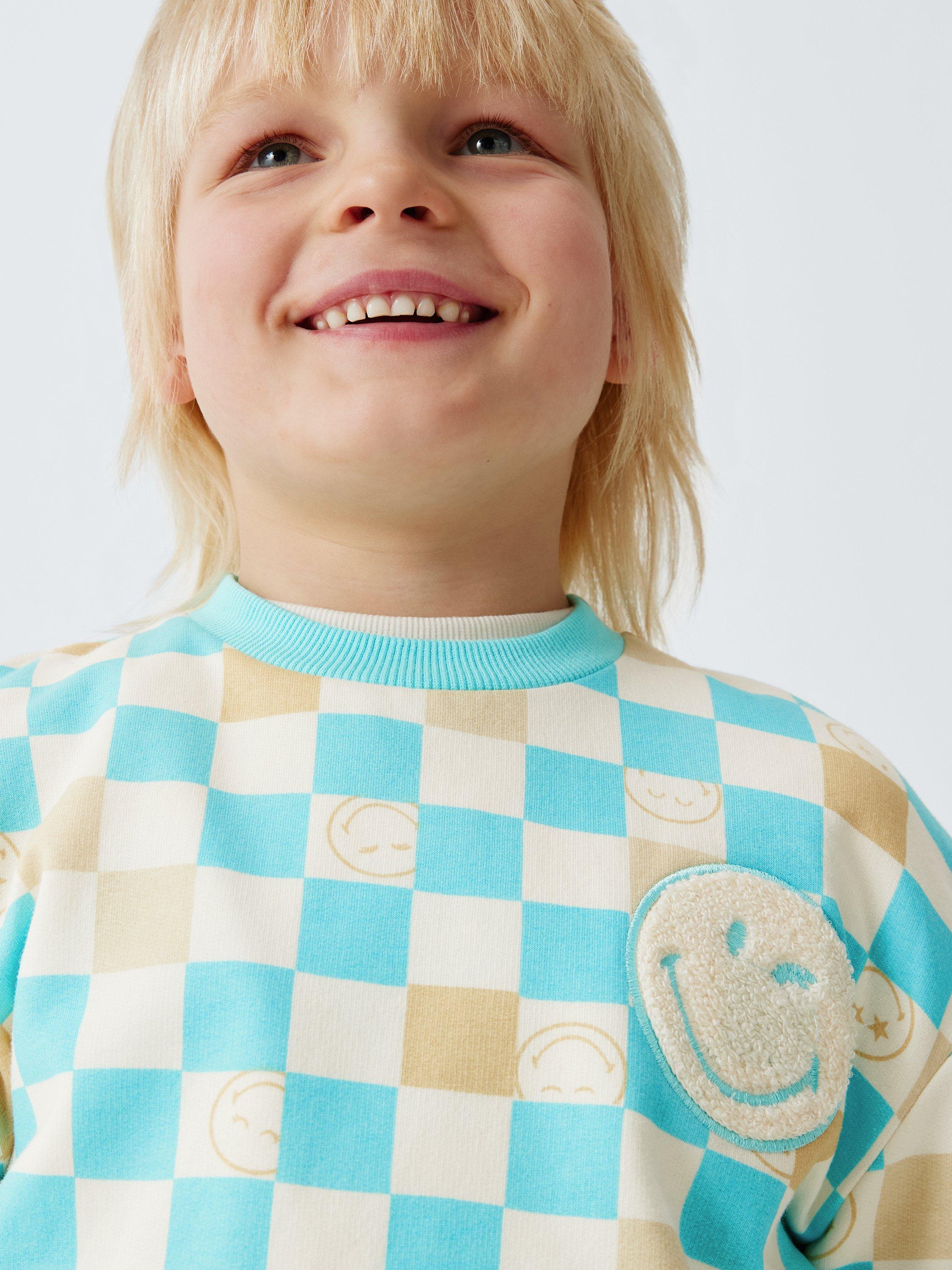 Kids' SmileyWorld Sweatshirt & Shorts Set, Tibetan Stone