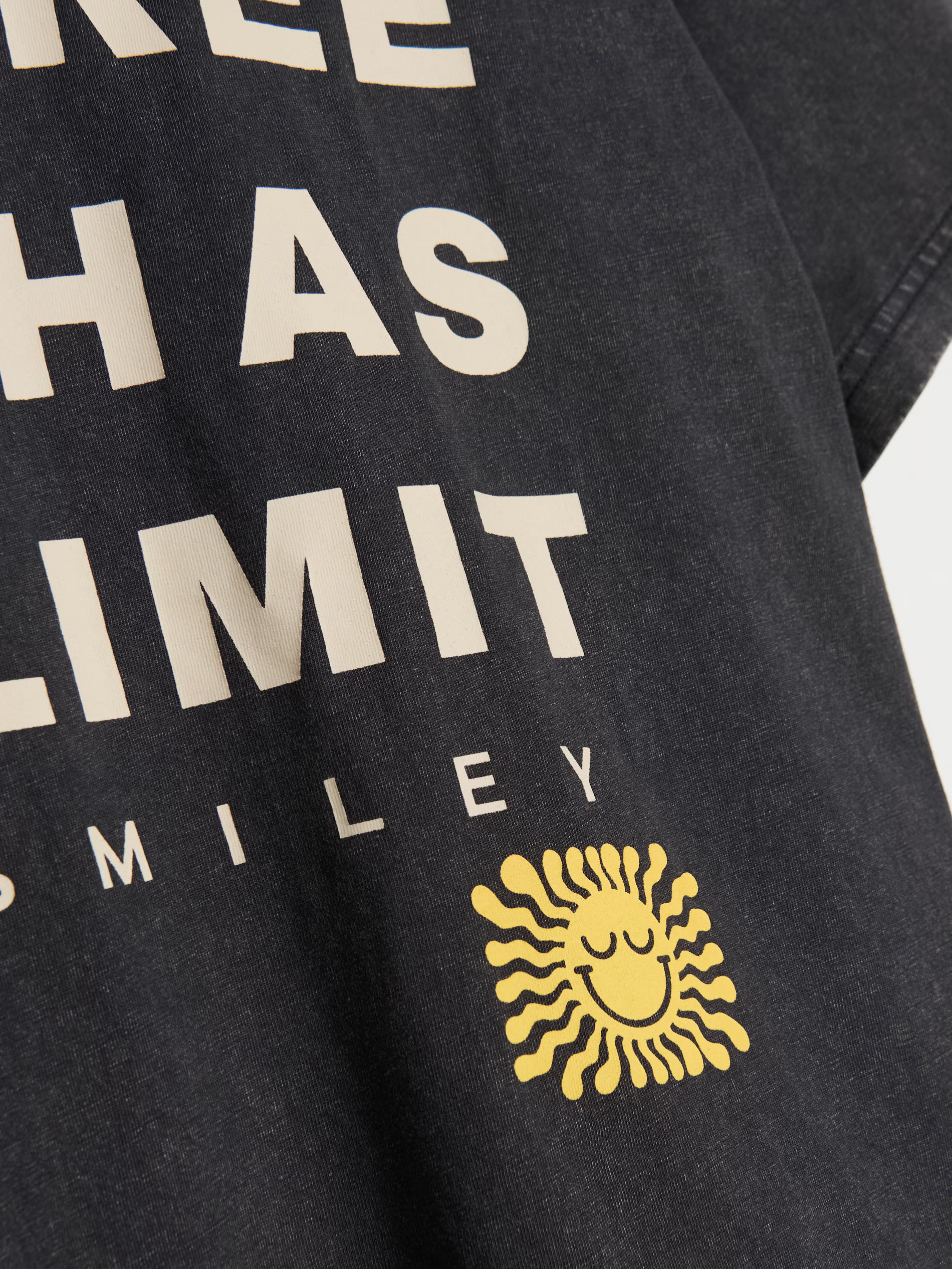 Cotton T-shirt with S.W.Smiley print