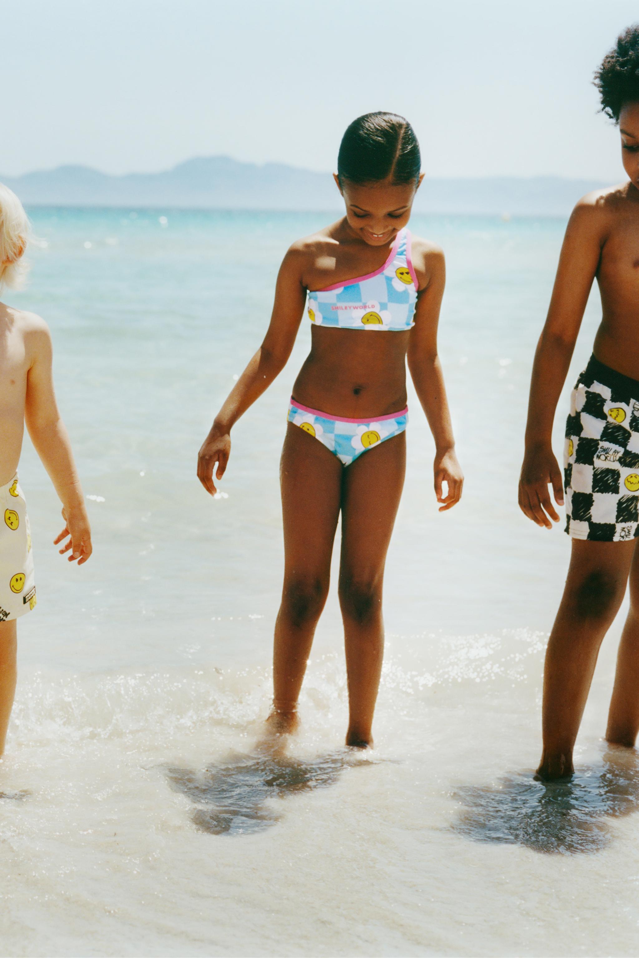 AGES 6-14 / SMILEYWORLD ® CHECKERED BIKINI