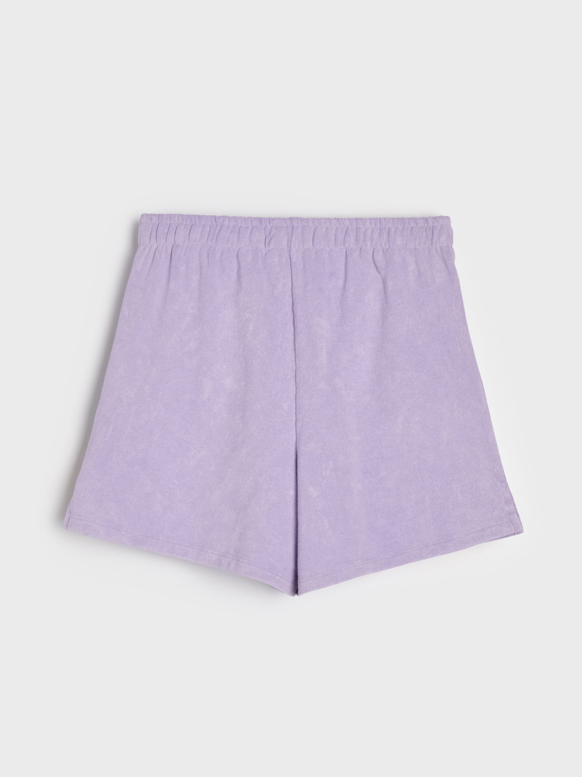 SmileyWorld® printed sweat shorts with decorative tie detail