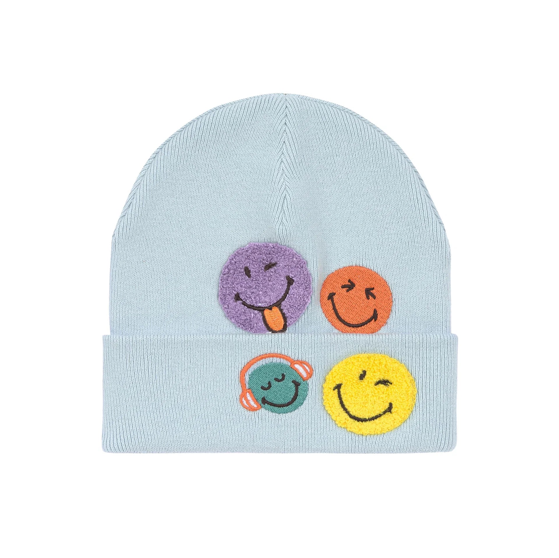 Beanie Hat for Children - Organic Cotton SmileyWorld®, Blue