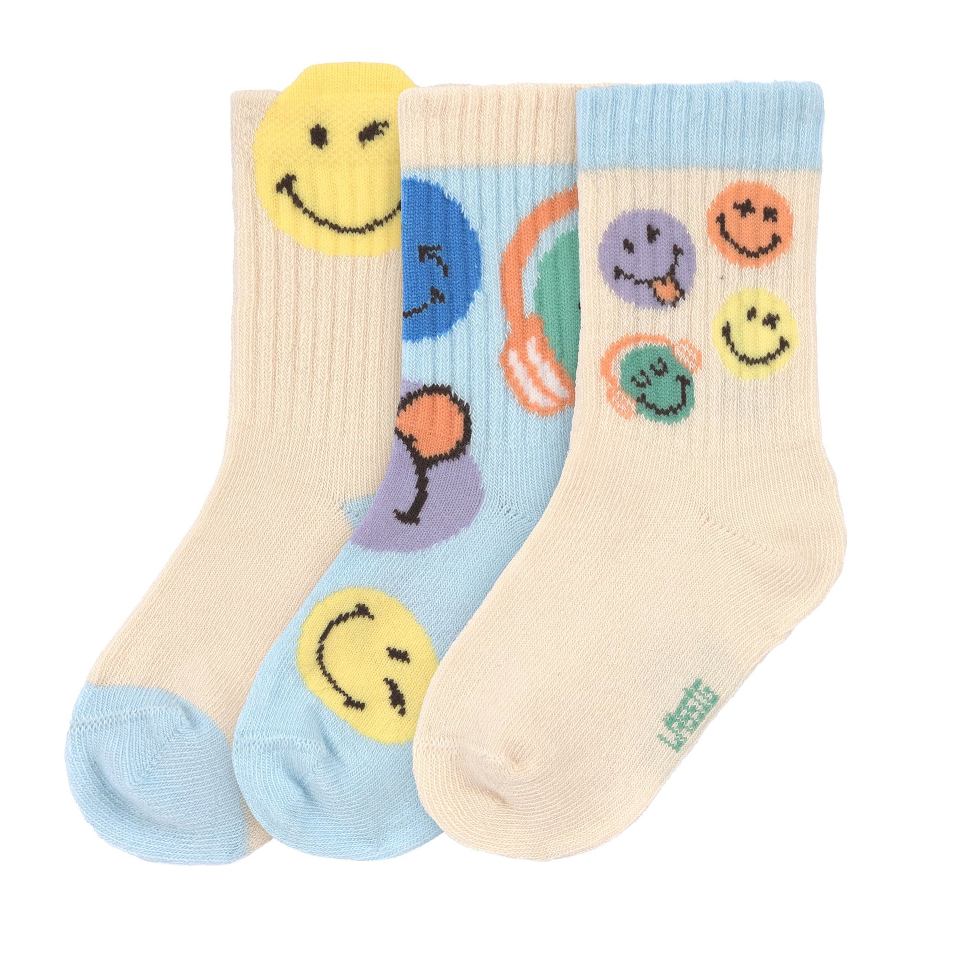 Children's socks set of 3 - SmileyWorld®, blue