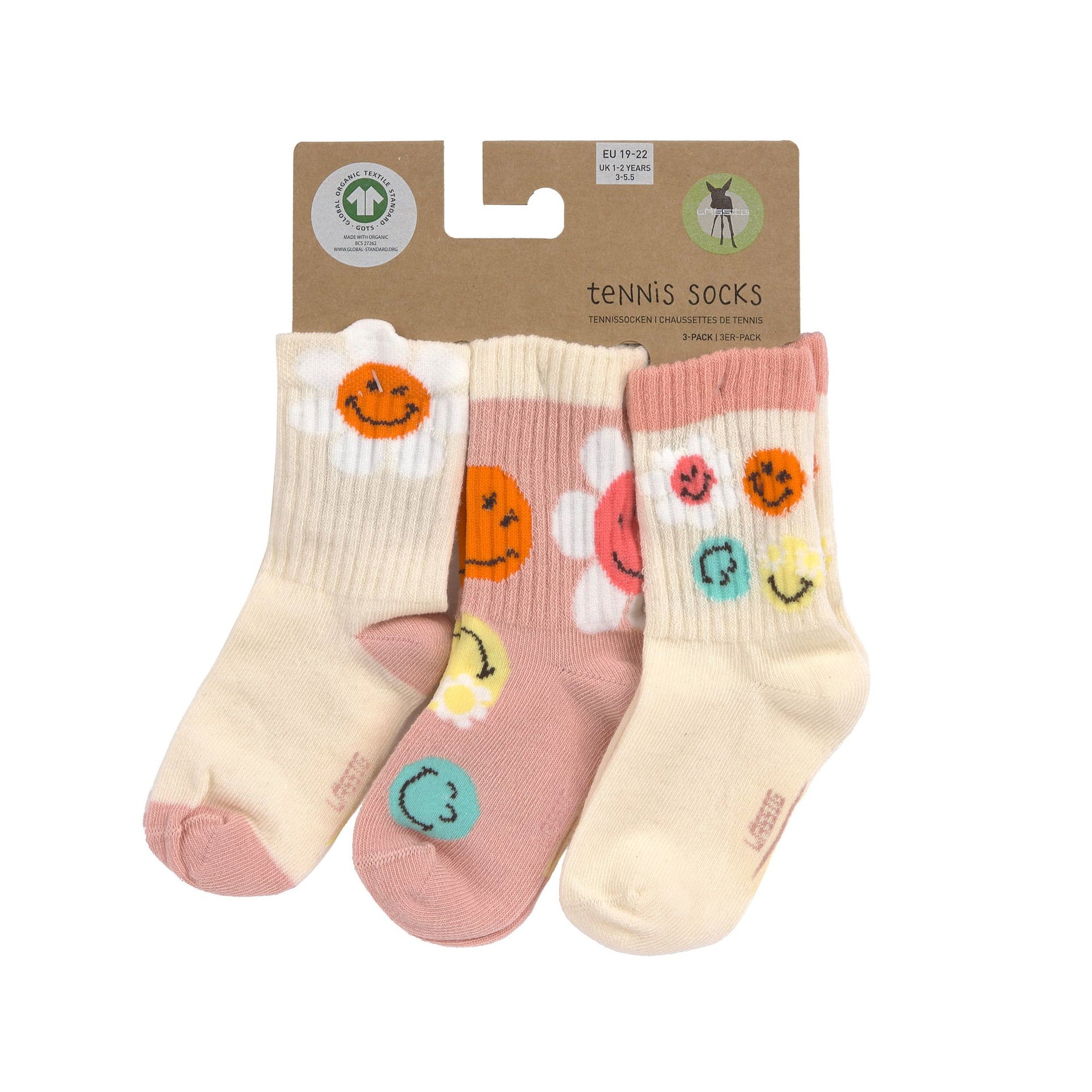 Children's socks set of 3 - SmileyWorld®, pink