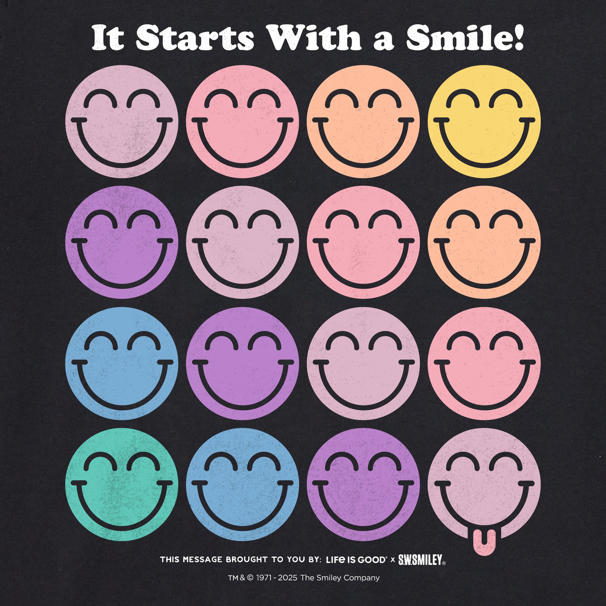 LIG | S.W.Smiley Grid Long Sleeve Crusher Tee