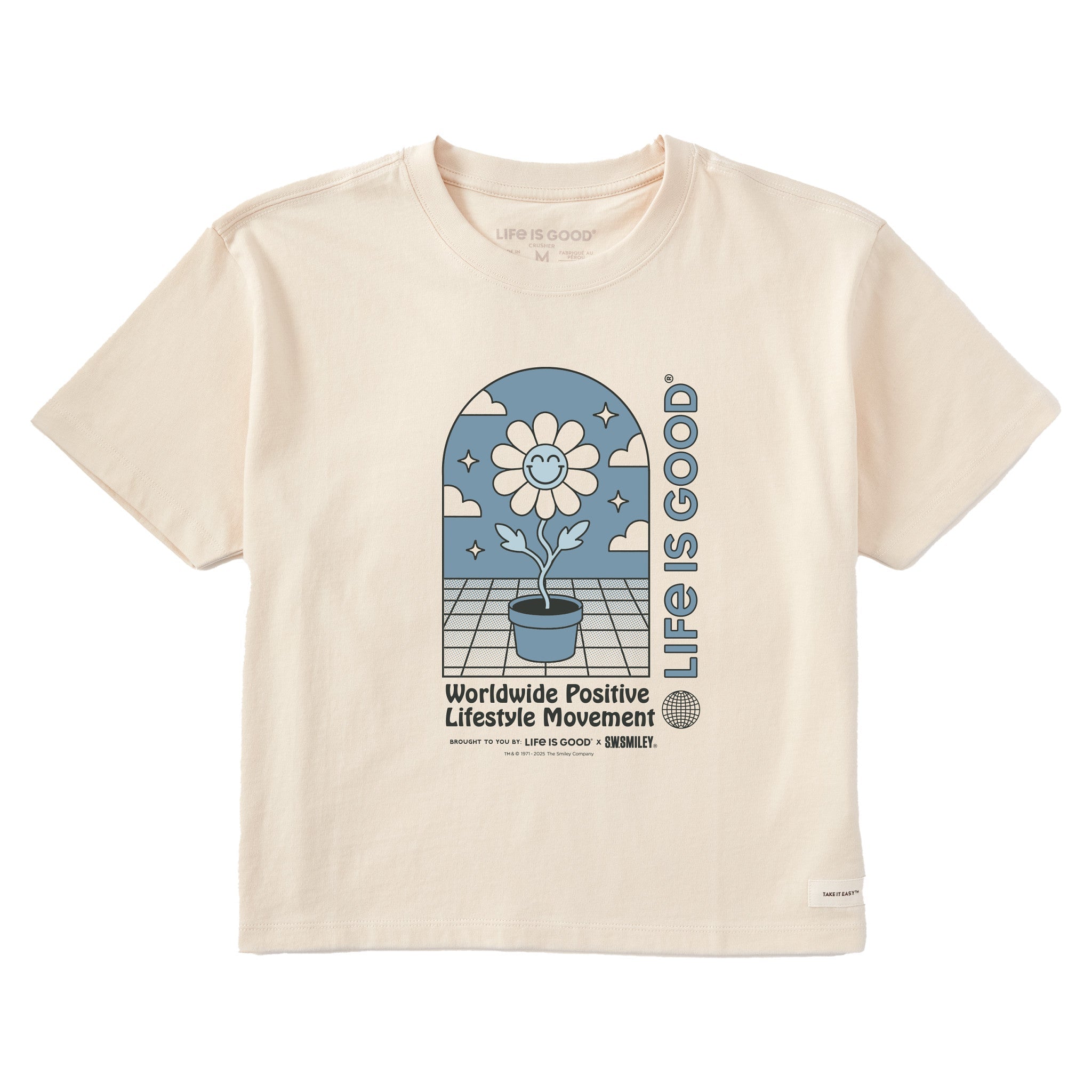 LIG | S.W.Smiley Happy Plant Short Sleeve Crusher Boxy Tee