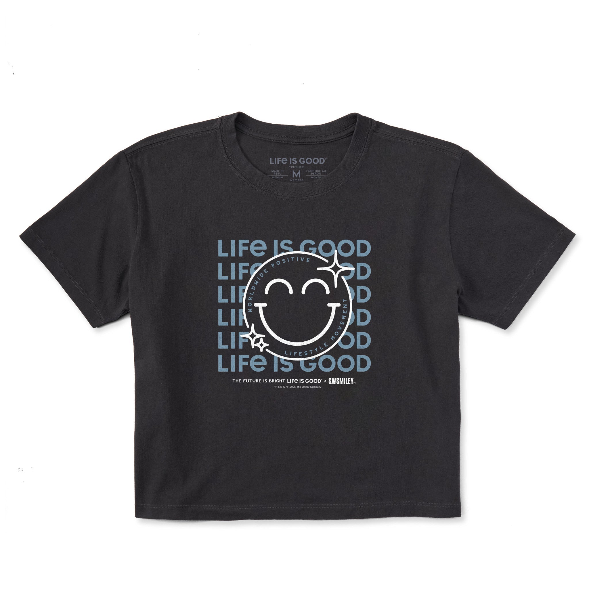 LIG | S.W.Smiley Sparkle Short Sleeve Crusher Boxy Tee