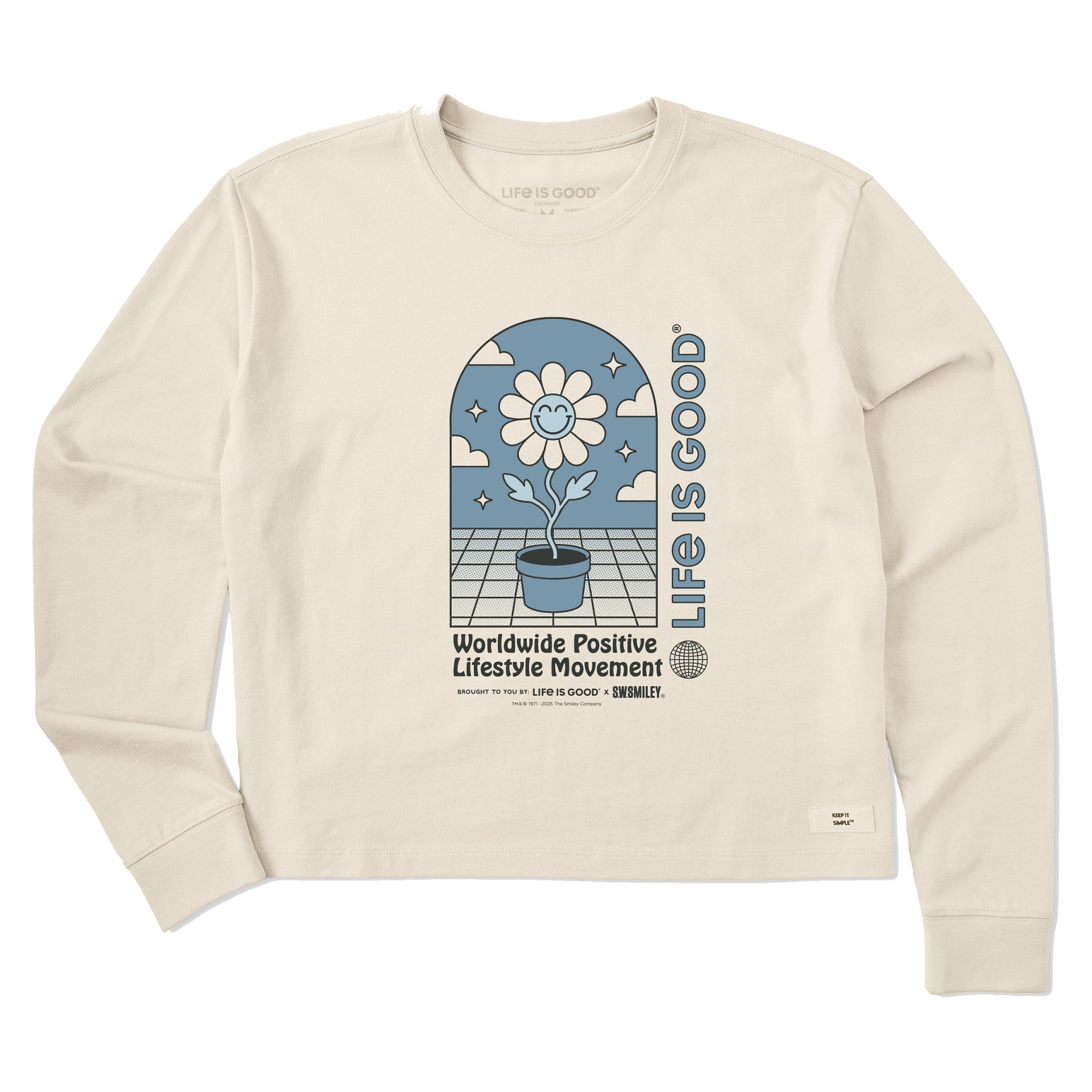 LIG | S.W.Smiley Happy Plant Long Sleeve Crusher Boxy Tee