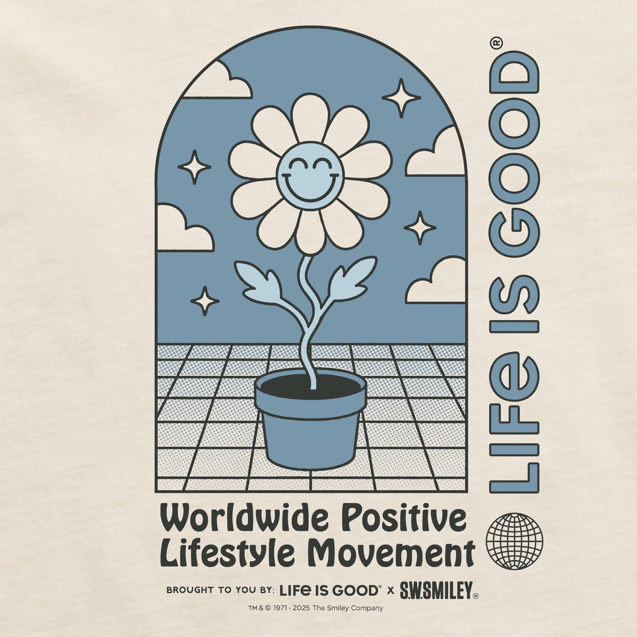 LIG | S.W.Smiley Happy Plant Long Sleeve Crusher Boxy Tee