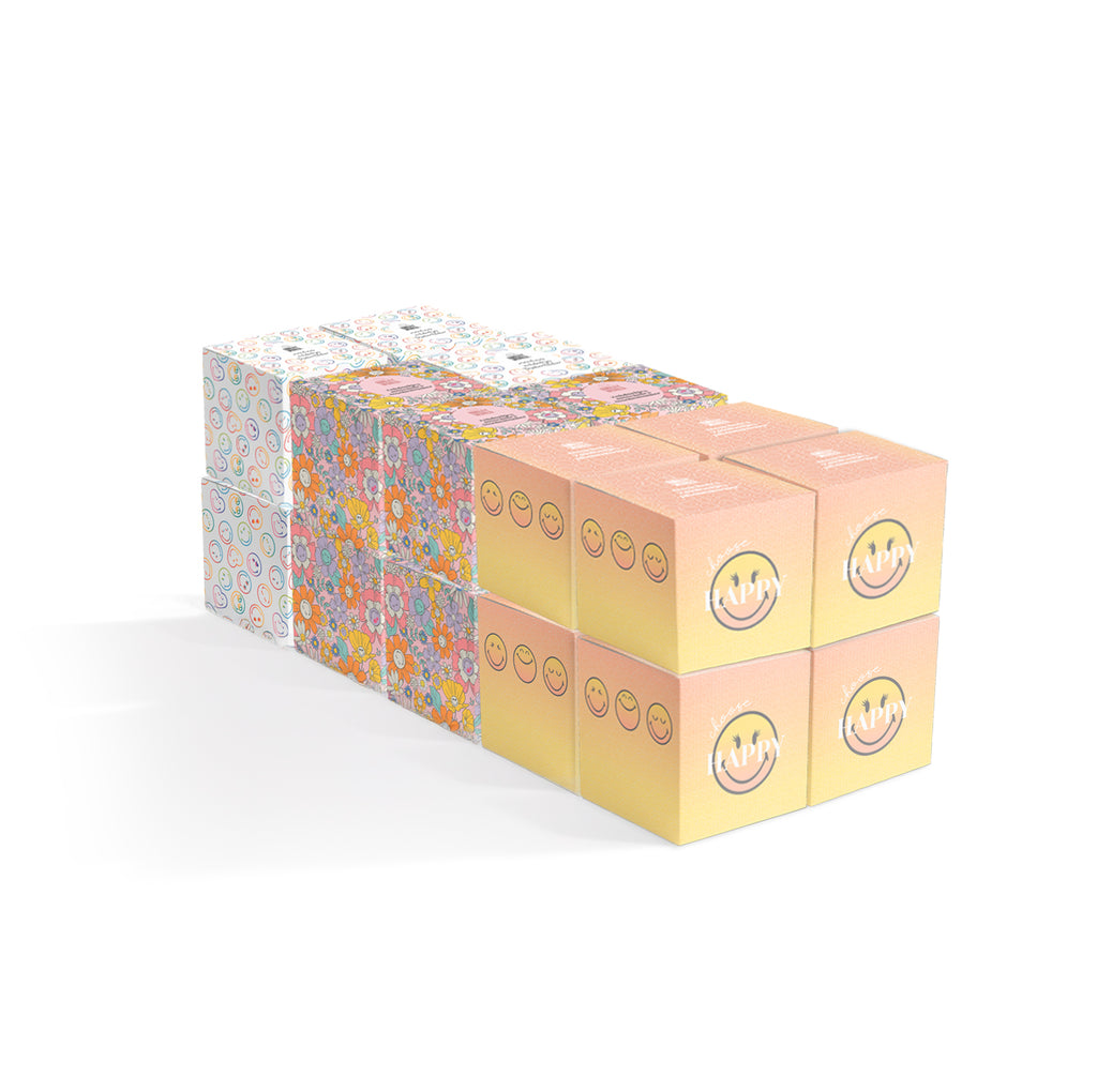 SmileyWorld® Ultra Soft Tissues 3-Design - Cube Box, 20-Pack