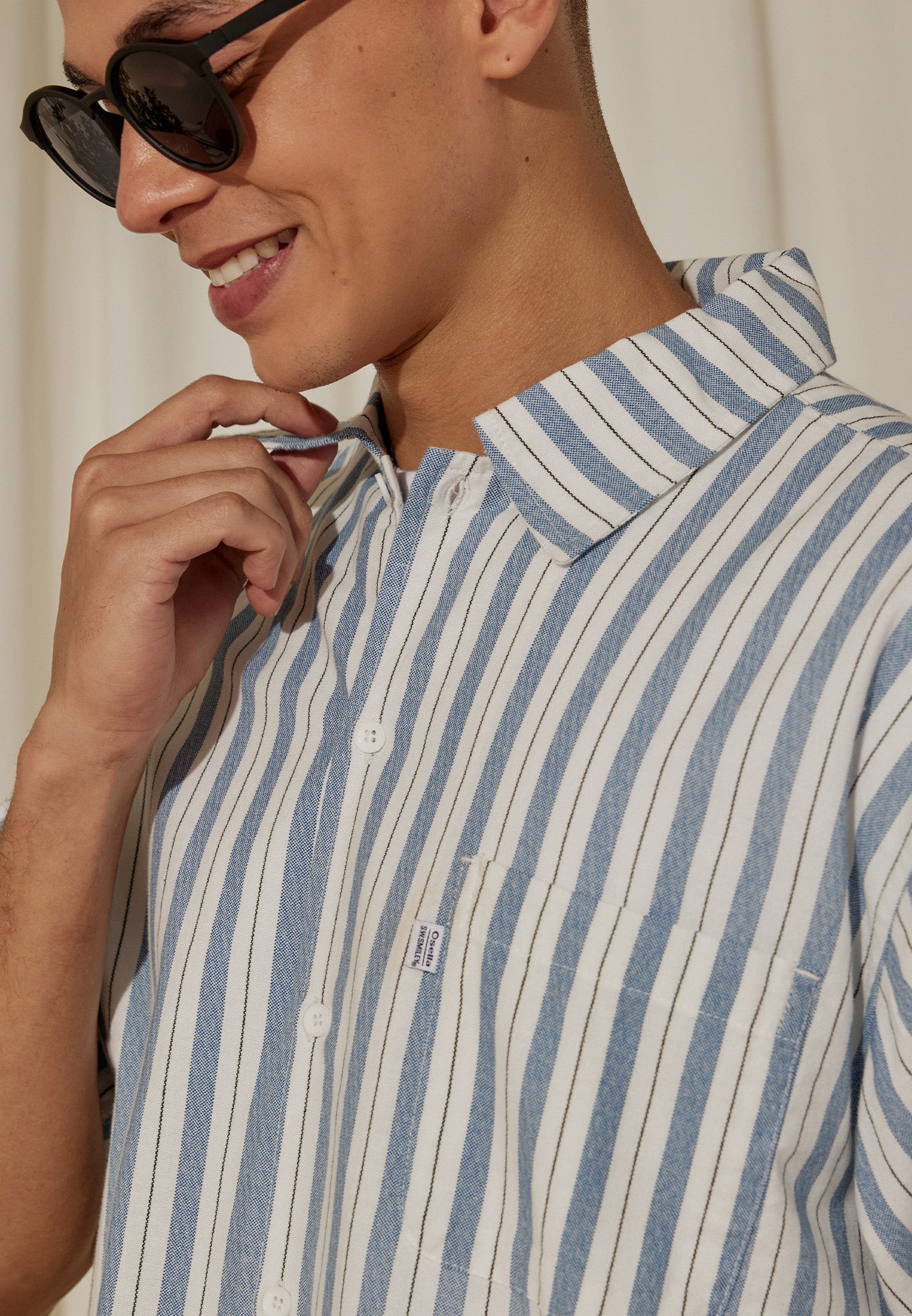 Osella x S.W Smiley Striped Embroidery Shirt