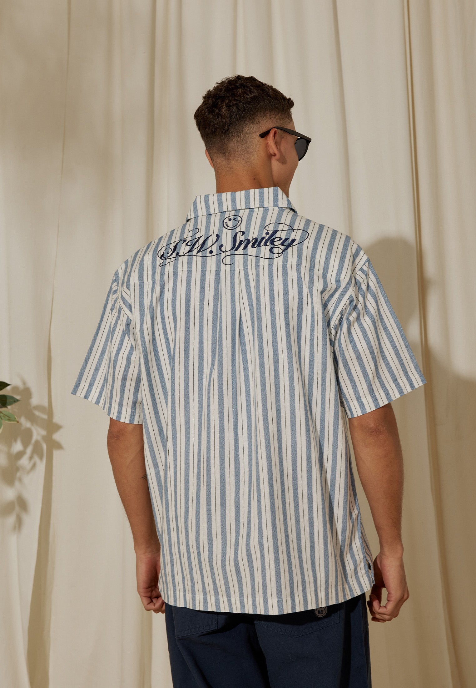 Osella x S.W Smiley Striped Embroidery Shirt