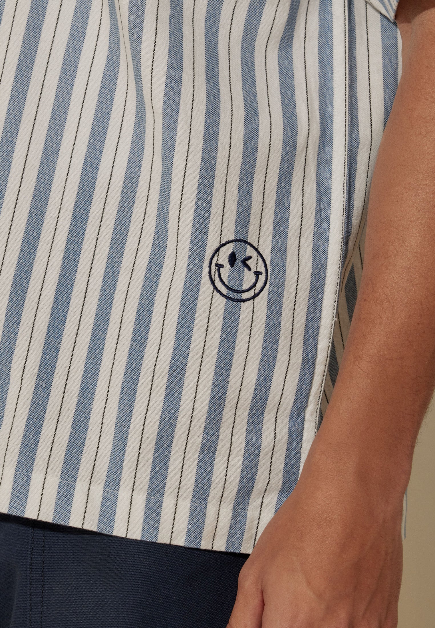 Osella x S.W Smiley Striped Embroidery Shirt