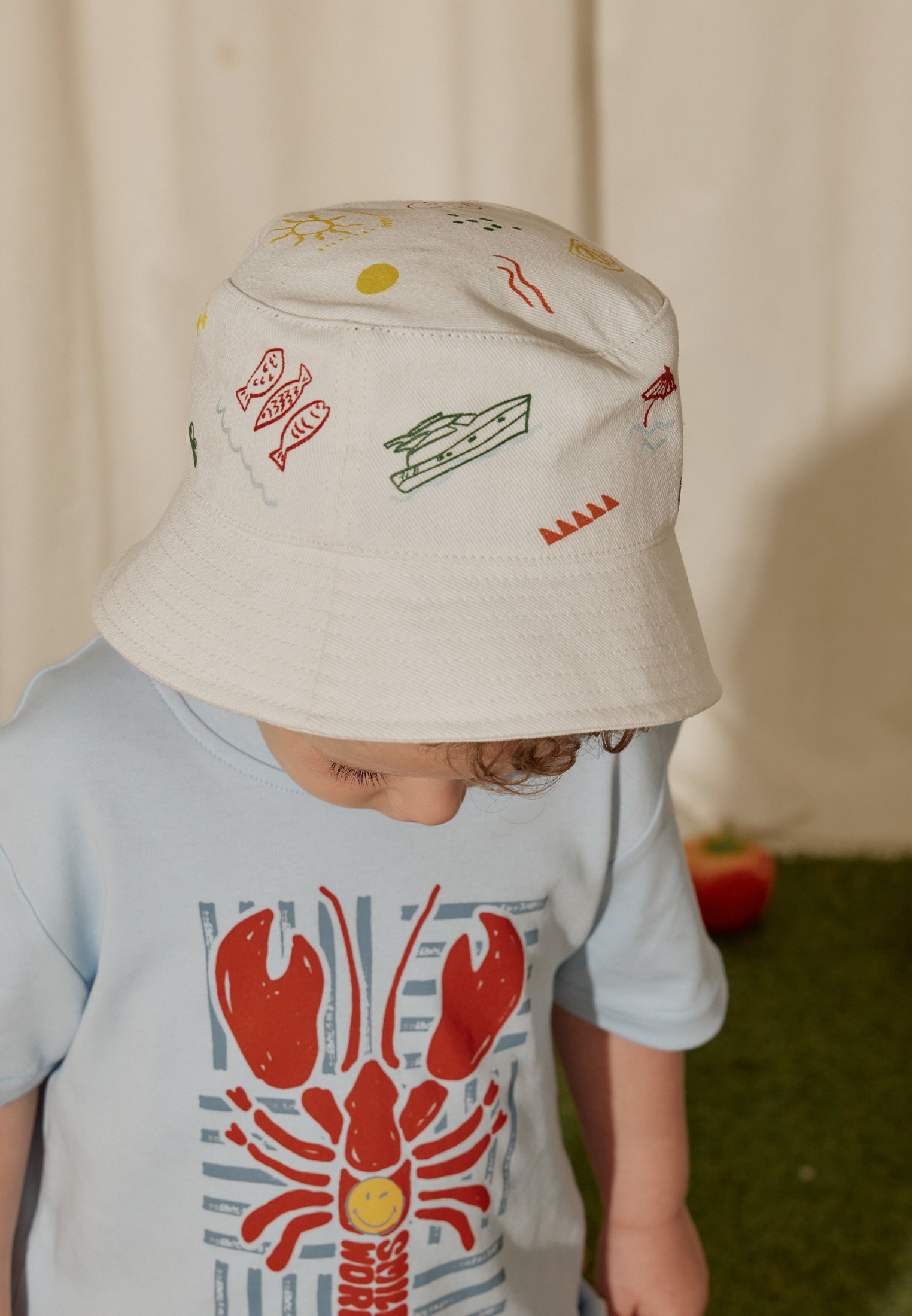 Osella Kids x Smiley World Bucket Hat In Ivory