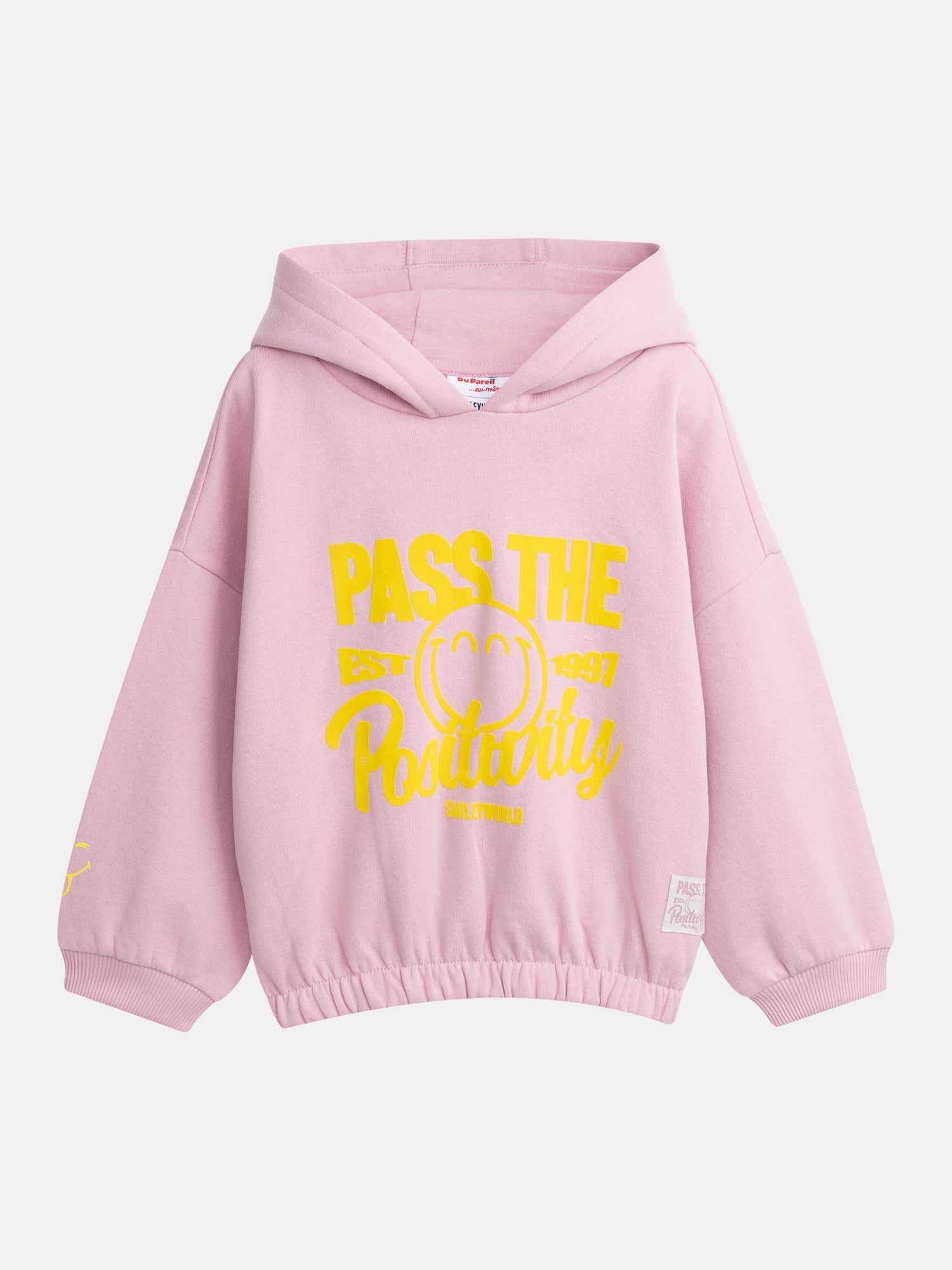 Pink hoodie with SMILEYWORLD print for girls