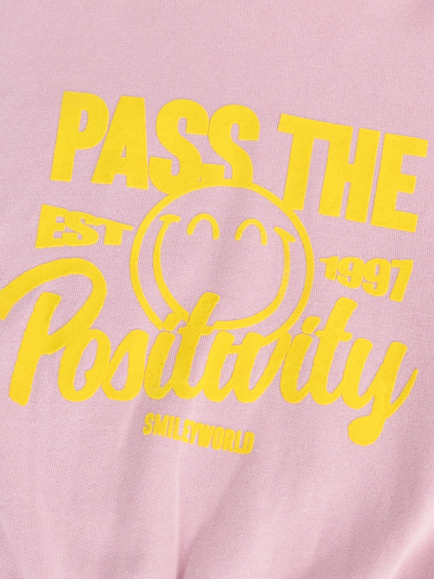 Pink hoodie with SMILEYWORLD print for girls