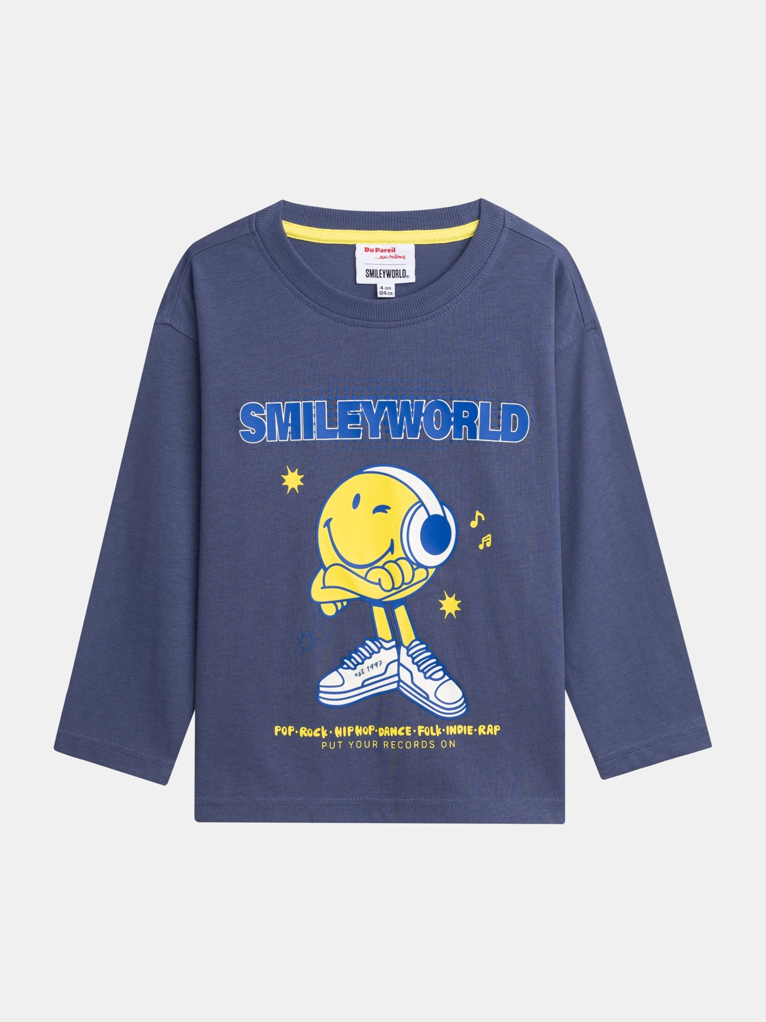 Blue long sleeve t-shirt with SMILEYWORLD print for boys
