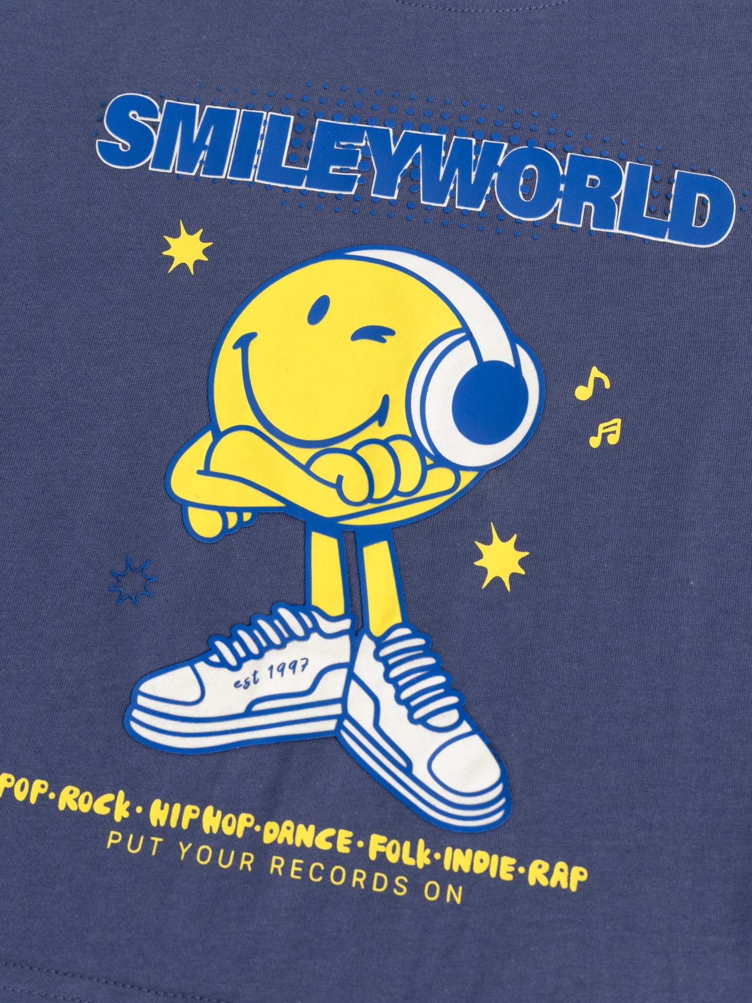 Blue long sleeve t-shirt with SMILEYWORLD print for boys