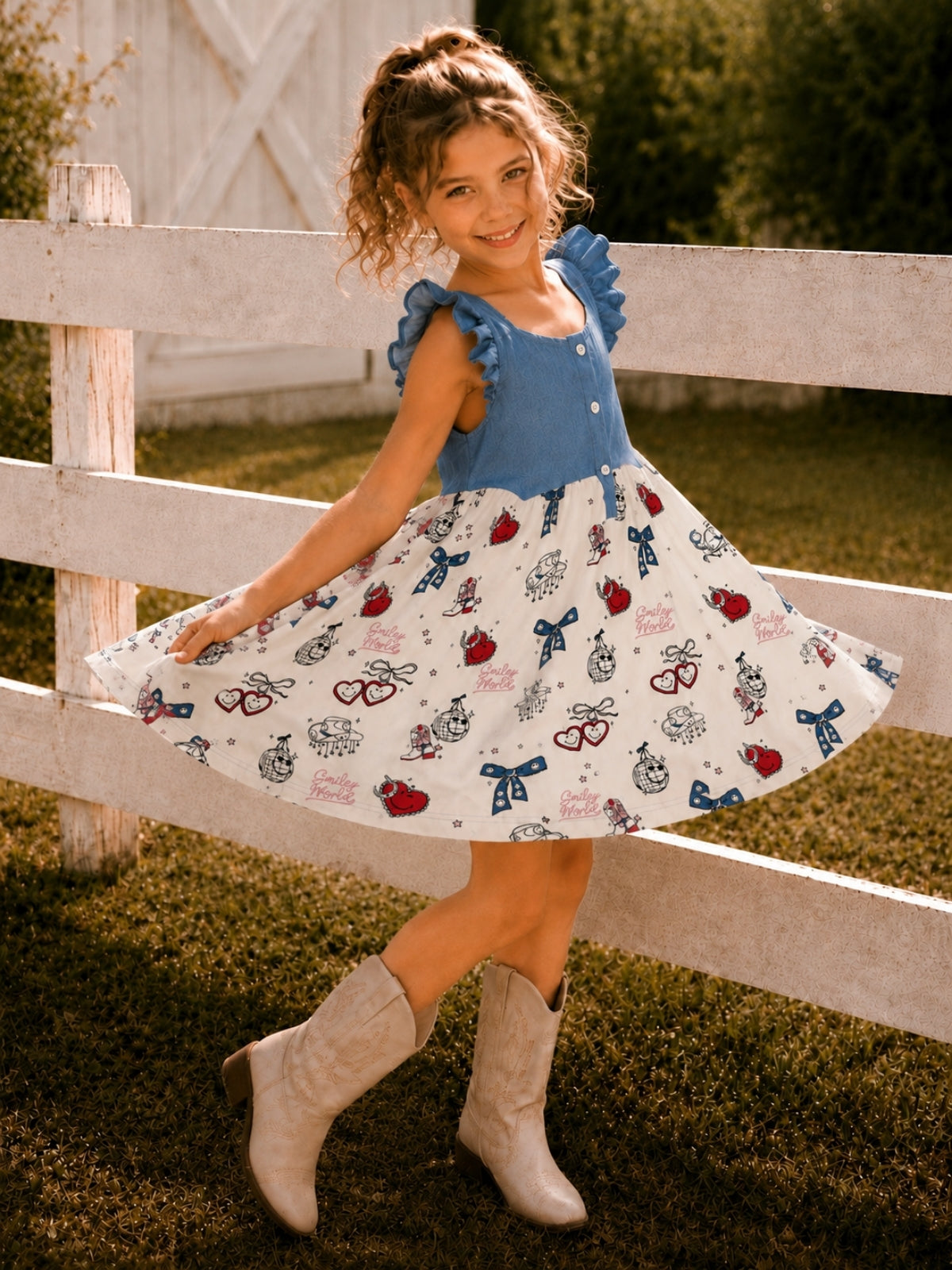 SmileyWorld® Denim Dreams Twirl Dress – Smiley World
