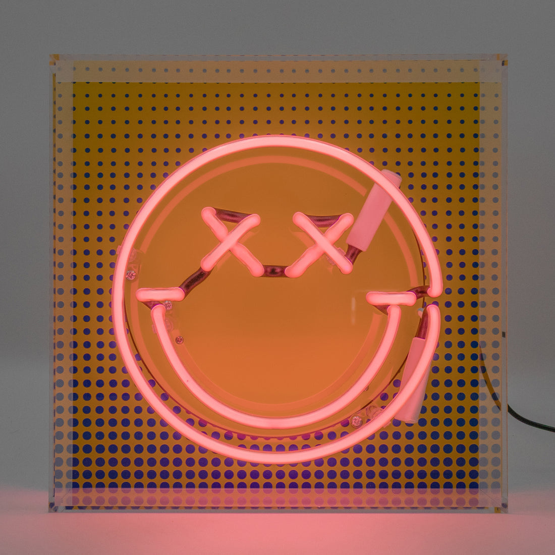 Fun Smile Pink: S.W.Smiley Acrylic Box Glass Neon