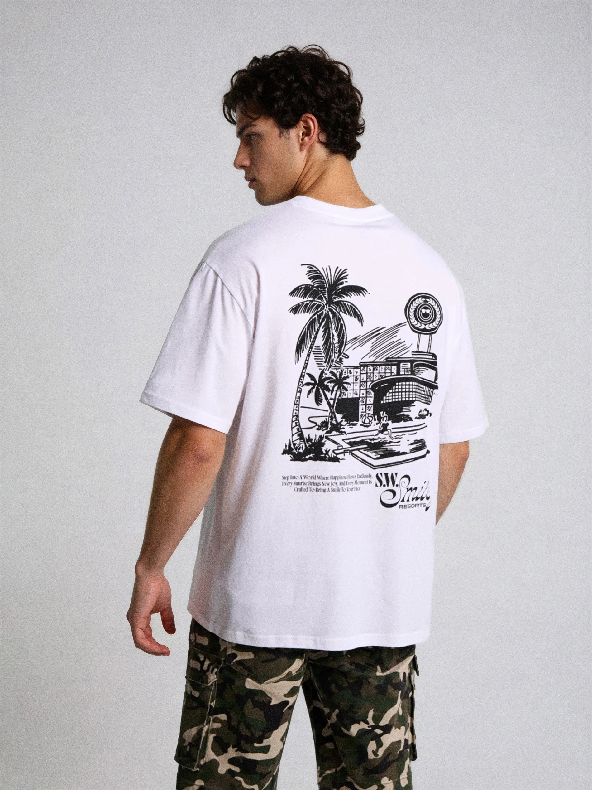 Cotton T-shirt with SW Smiley print
