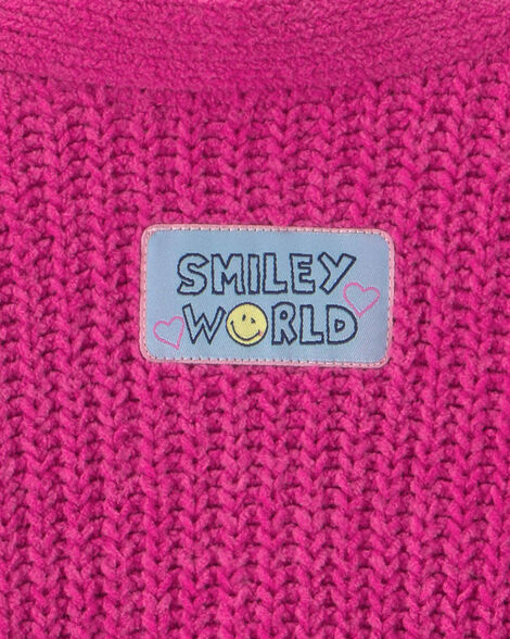Girls Smileyworld Cardigan Sweater - Pink