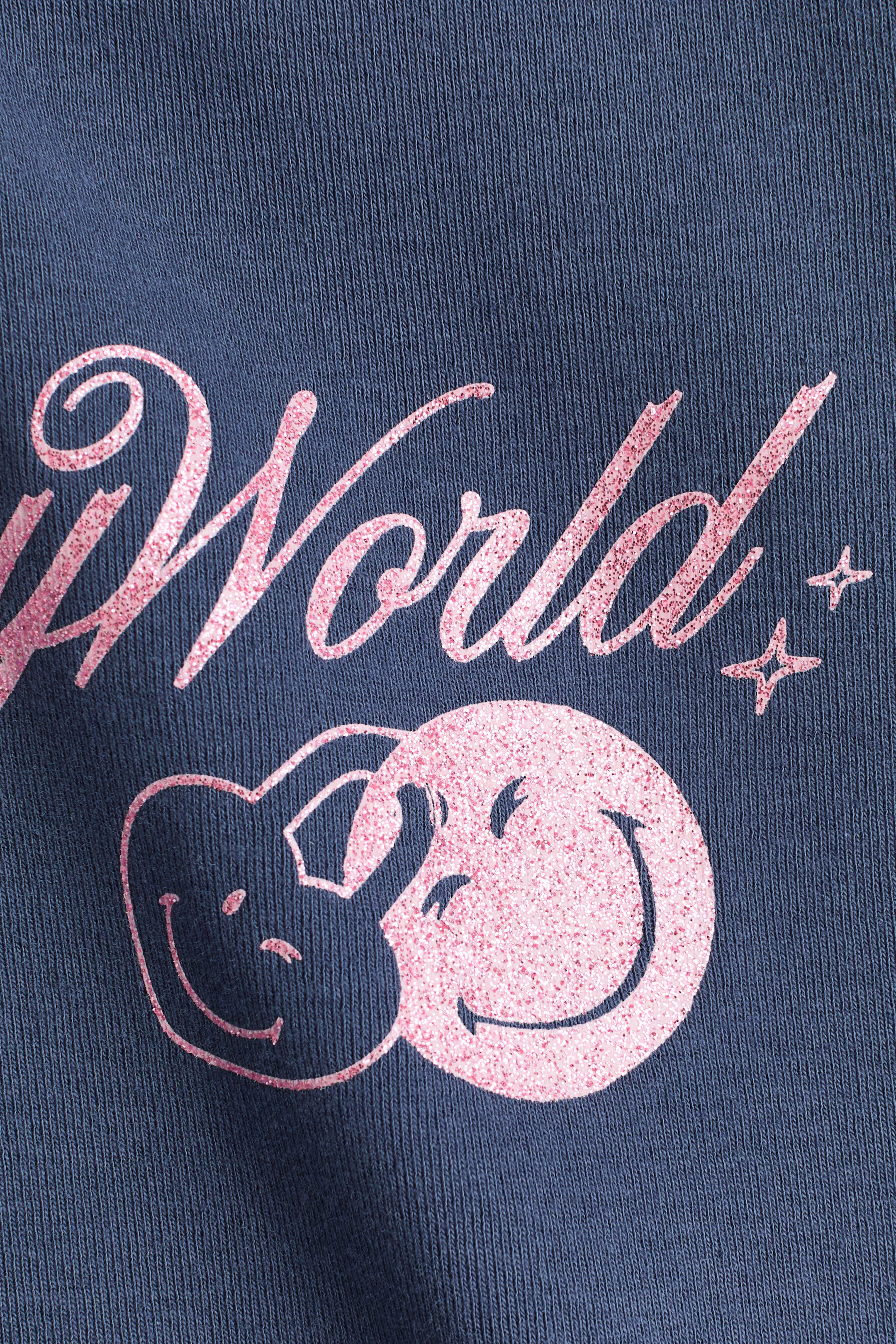 Print-motif cotton T-shirt
