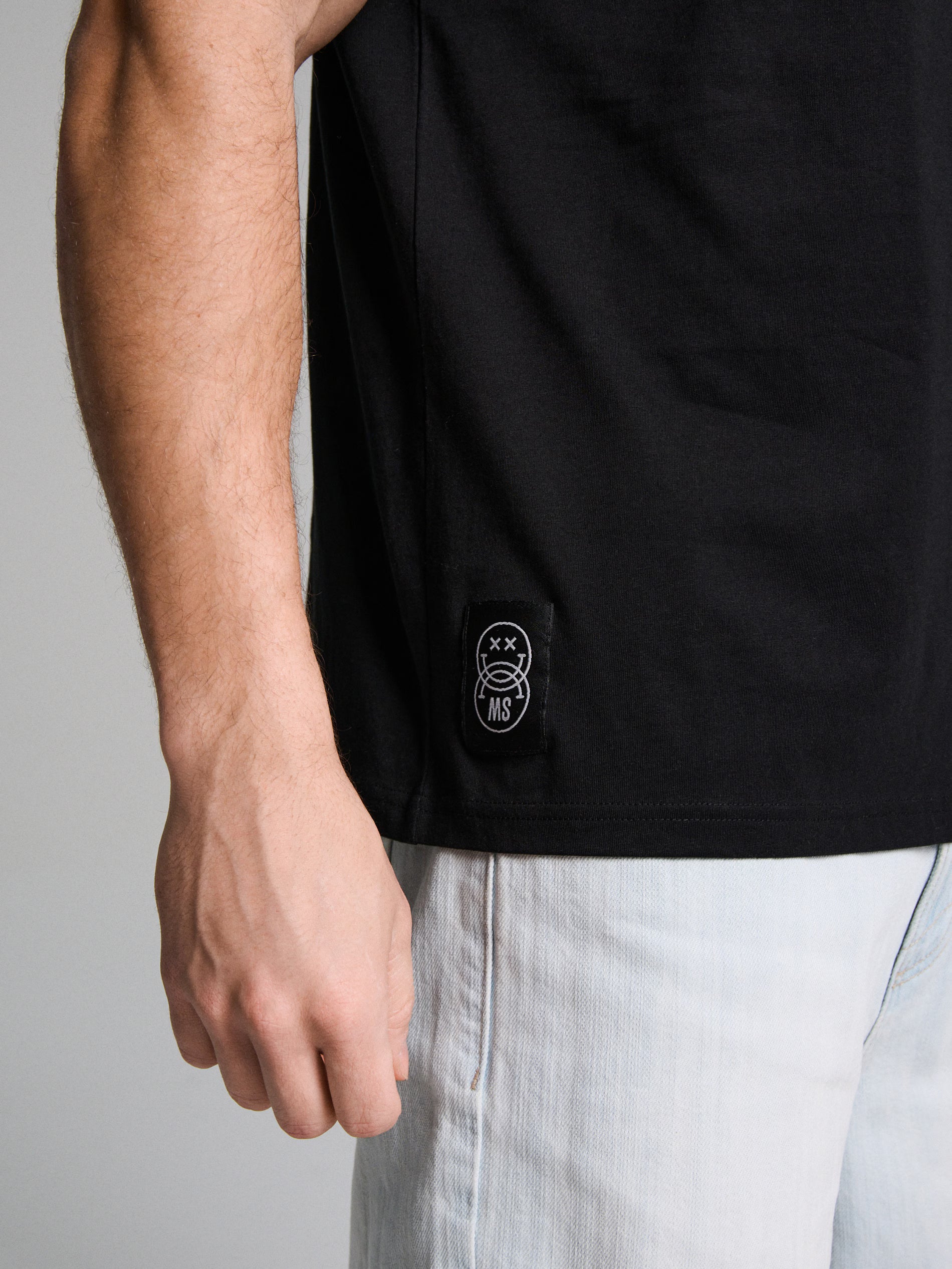 Cotton T-shirt with S.W.Smiley print