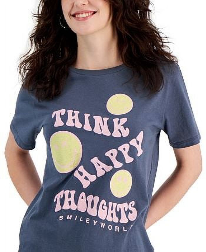 SmileyWorld Turbulence Women's Juniors' Cotton Relaxed T-Shirt, US Small