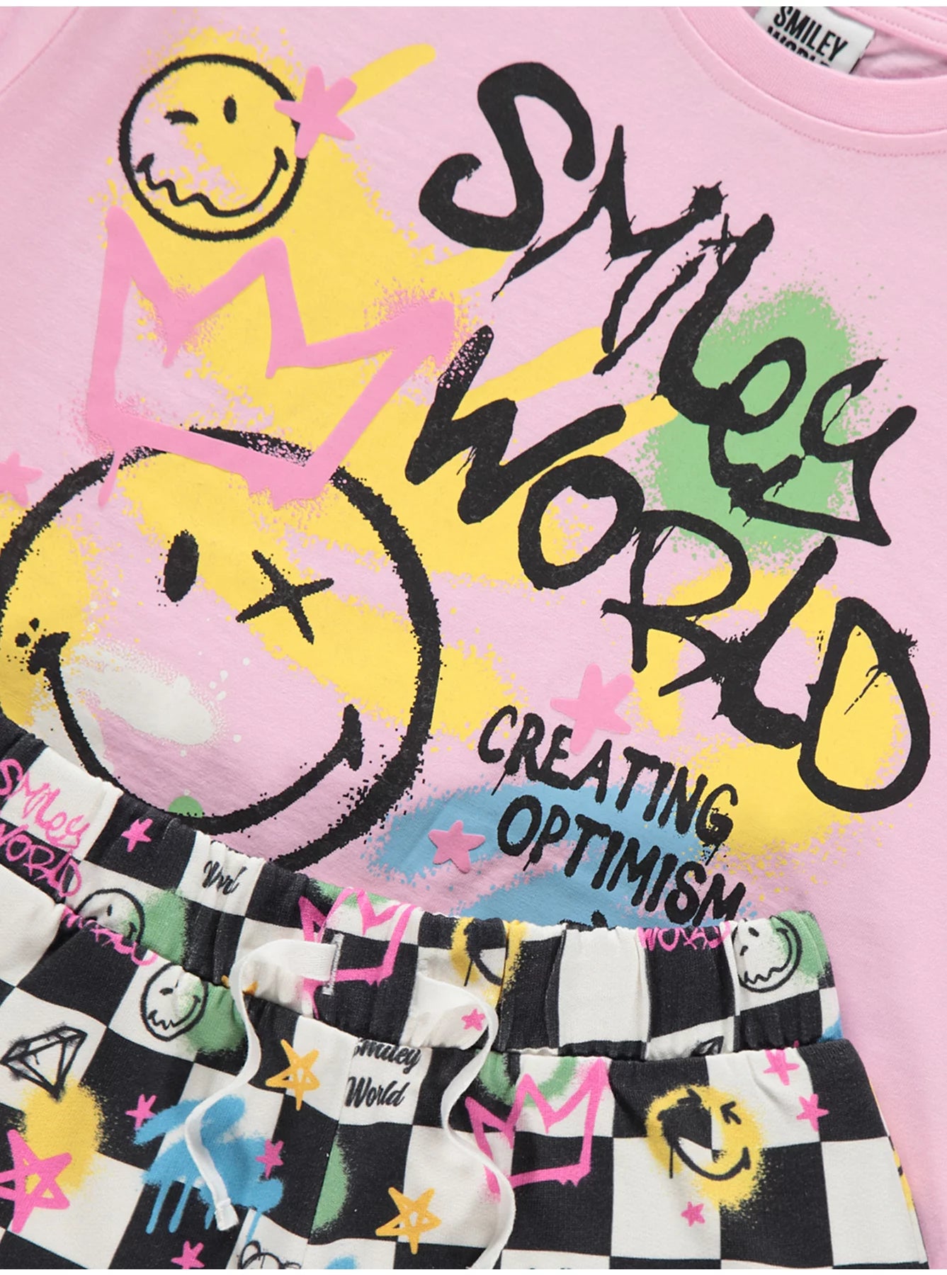 Smiley World Pink T-Shirt and Shorts Outfit