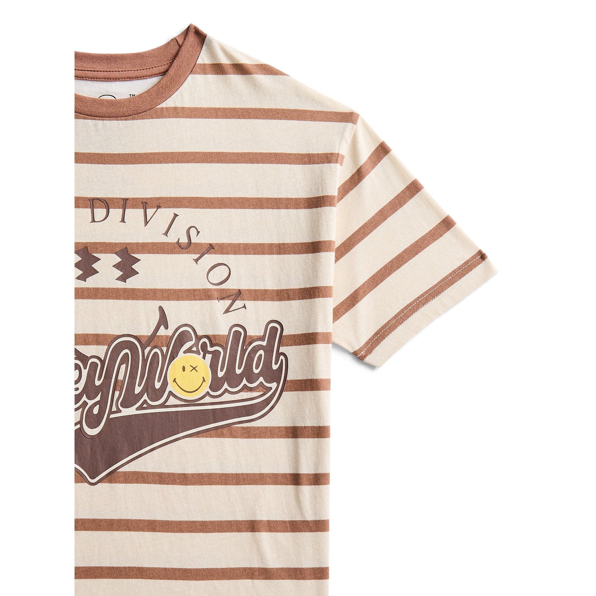 Smiley Boys' Striped Cotton Graphic Tee with Short Sleeves, Sizes XS-2XL