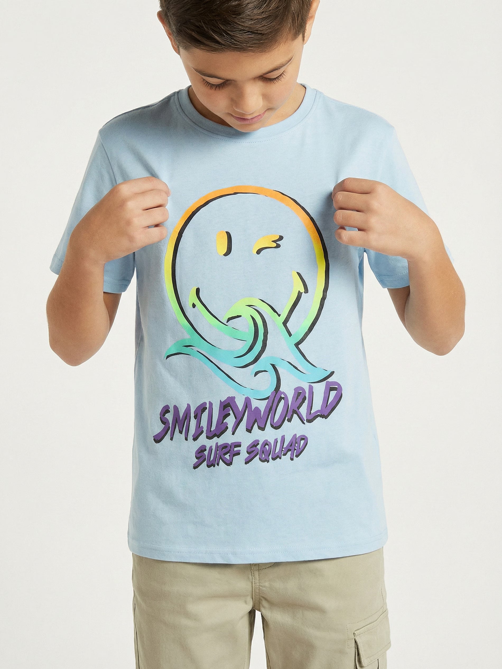 Cotton T-shirt with SmileyWorld print