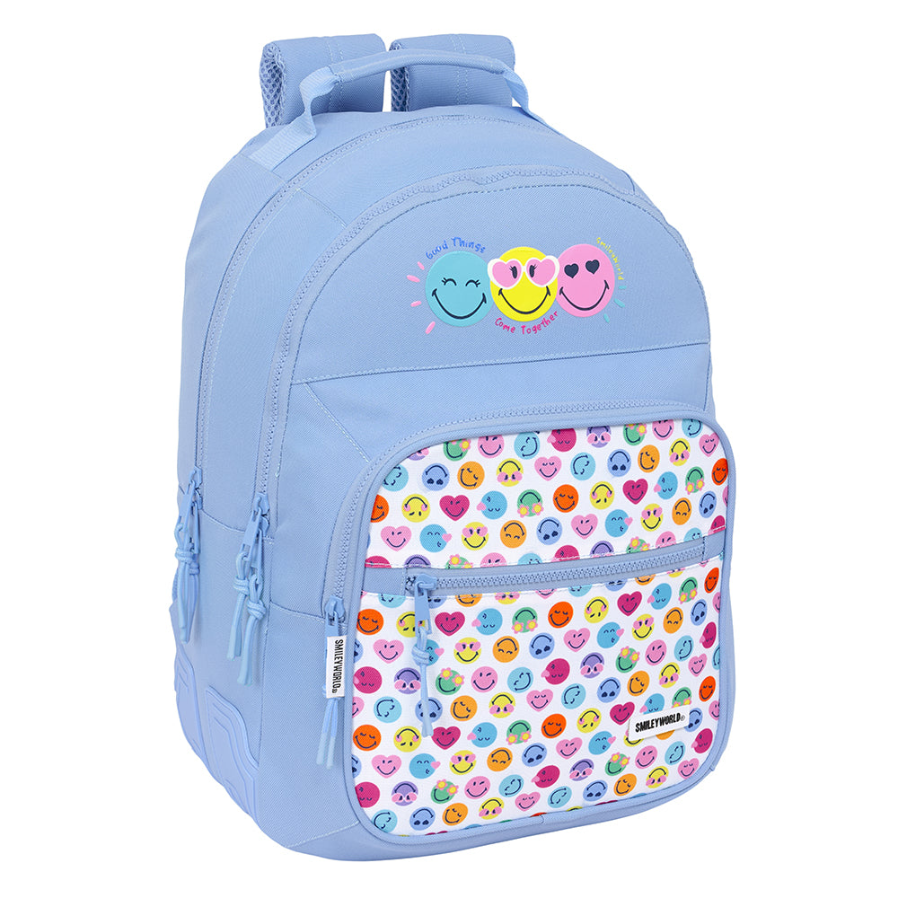 MOCHILA DOBLE ADAPT.CARRO RECICLADO SMILEY WORLD JOYFUL