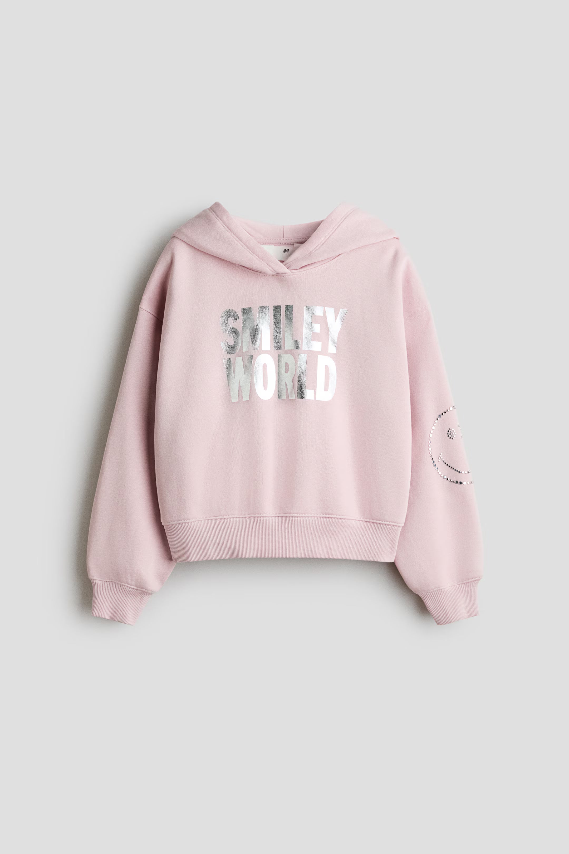 Print-motif brushed-inside hoodie