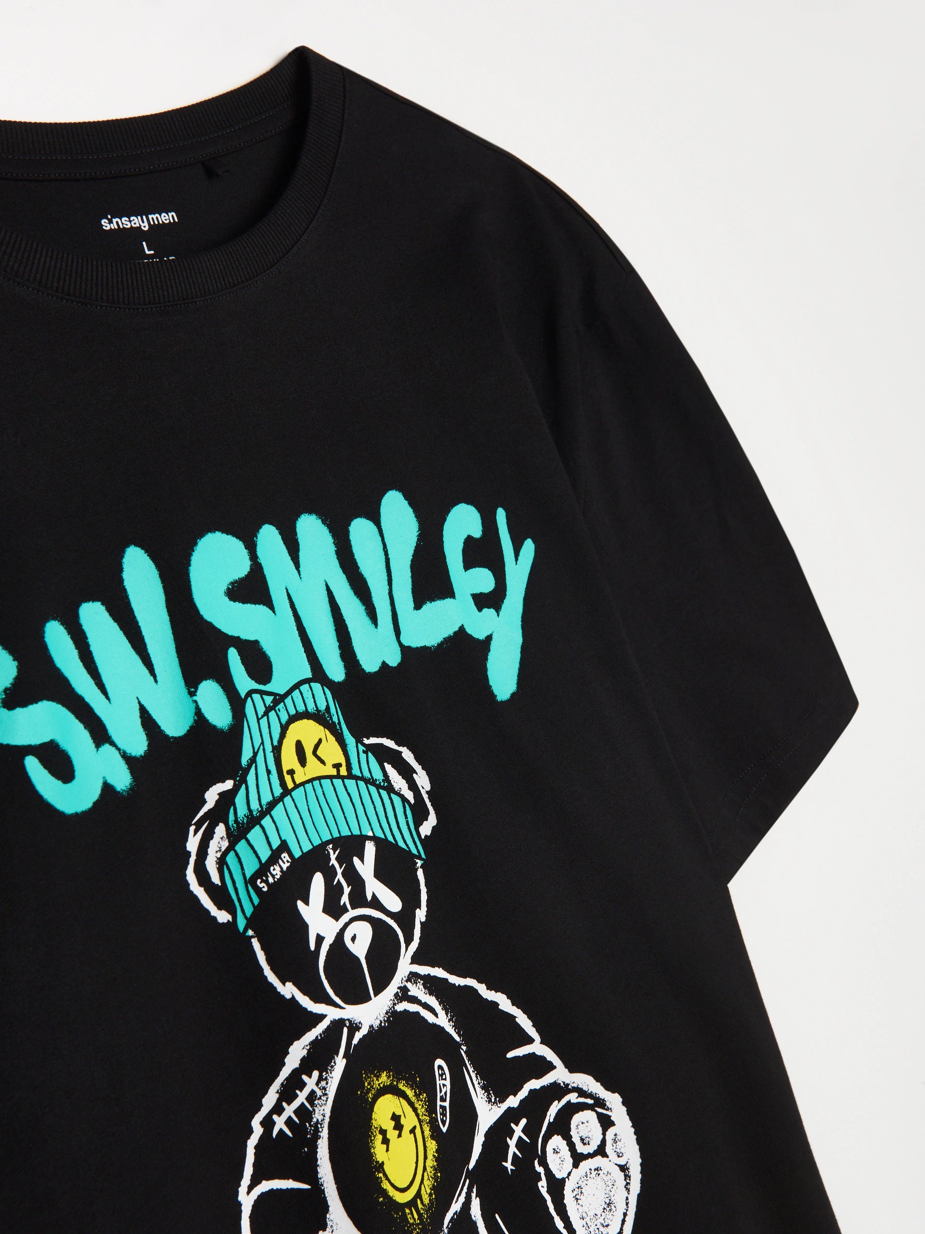 Cotton T-shirt with S.W.Smiley print on the back