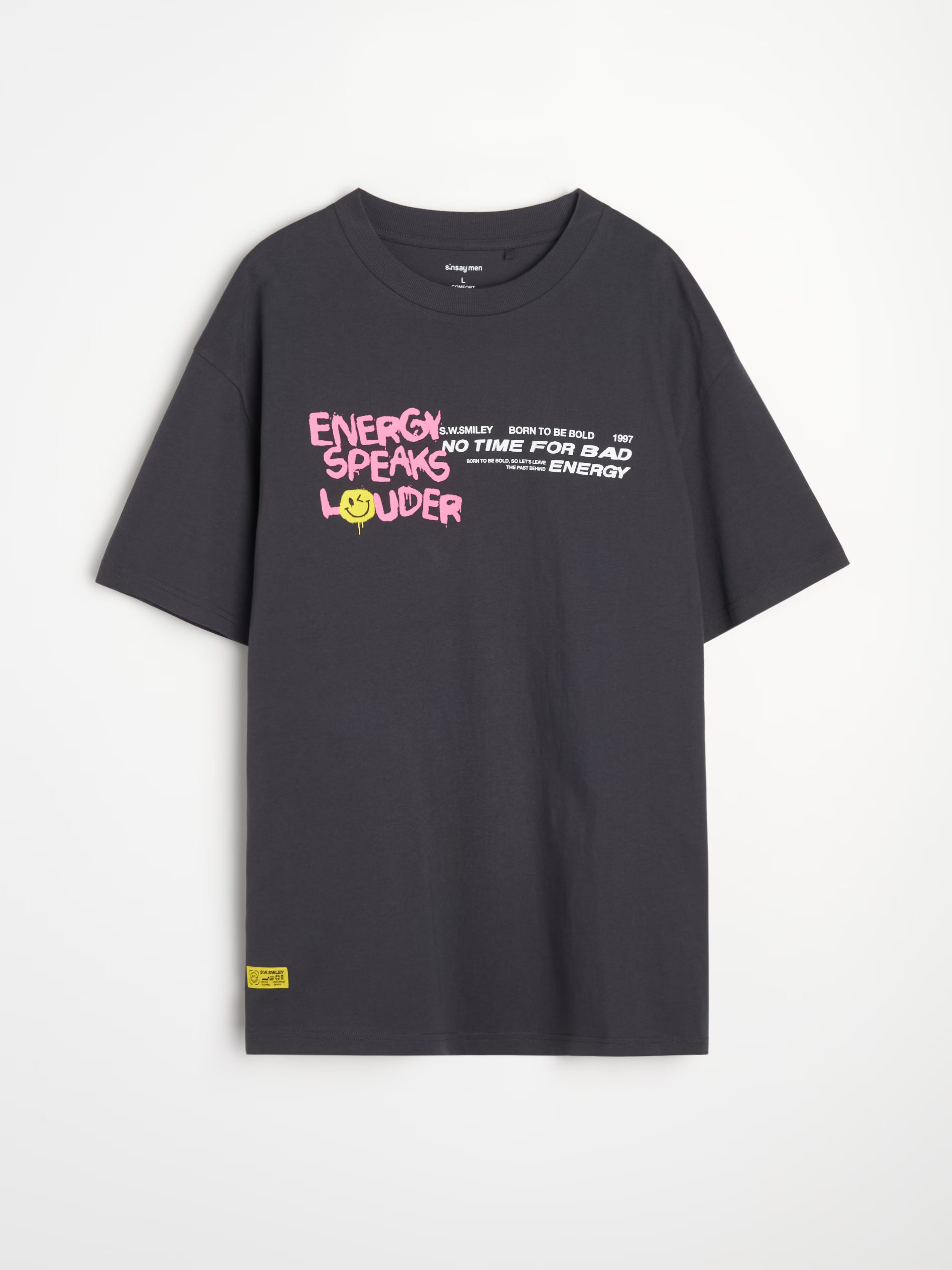 Cotton T-shirt with S.W.Smiley print on the back