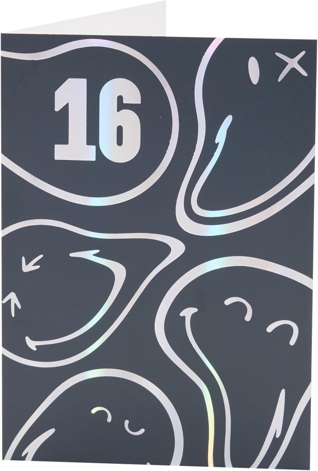 UK Greetings | Smiley World 16th Birthday Card | Happy Birthday Gifts | Him, Boys, Men | Silver Foil Design | With Envelope | 13.3x18.4cm