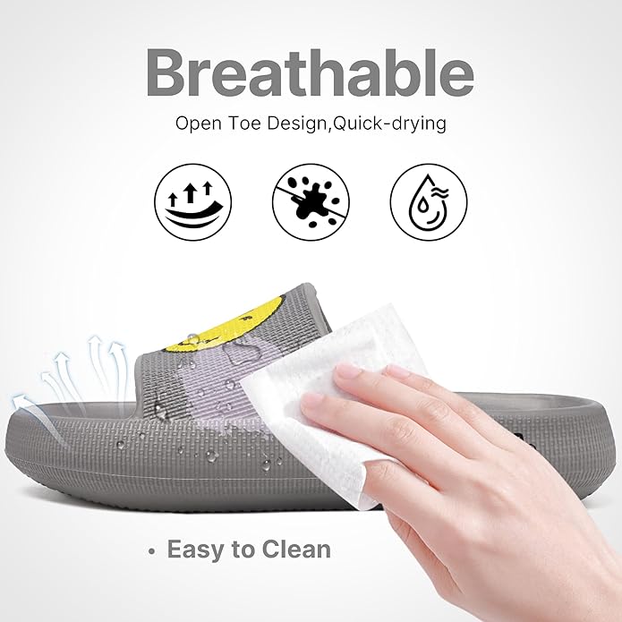 SmileyWorld Bathing Shoes for Men and Women Slippers Original Slippers Non-Slip Breathable Bath Slippers Summer Slippers Indoor / Outdoor