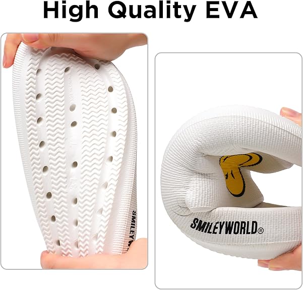 SmileyWorld® Cloud Slides for Women and Men Smiley Face Pillow Slippers Non Slip Quick Drying Shower Shoes EVA Flat Sandals