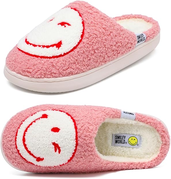 SMILEYWORLD® Women's Slippers Soft Fluffy Memory Foam Mens Indoor House Shoes
