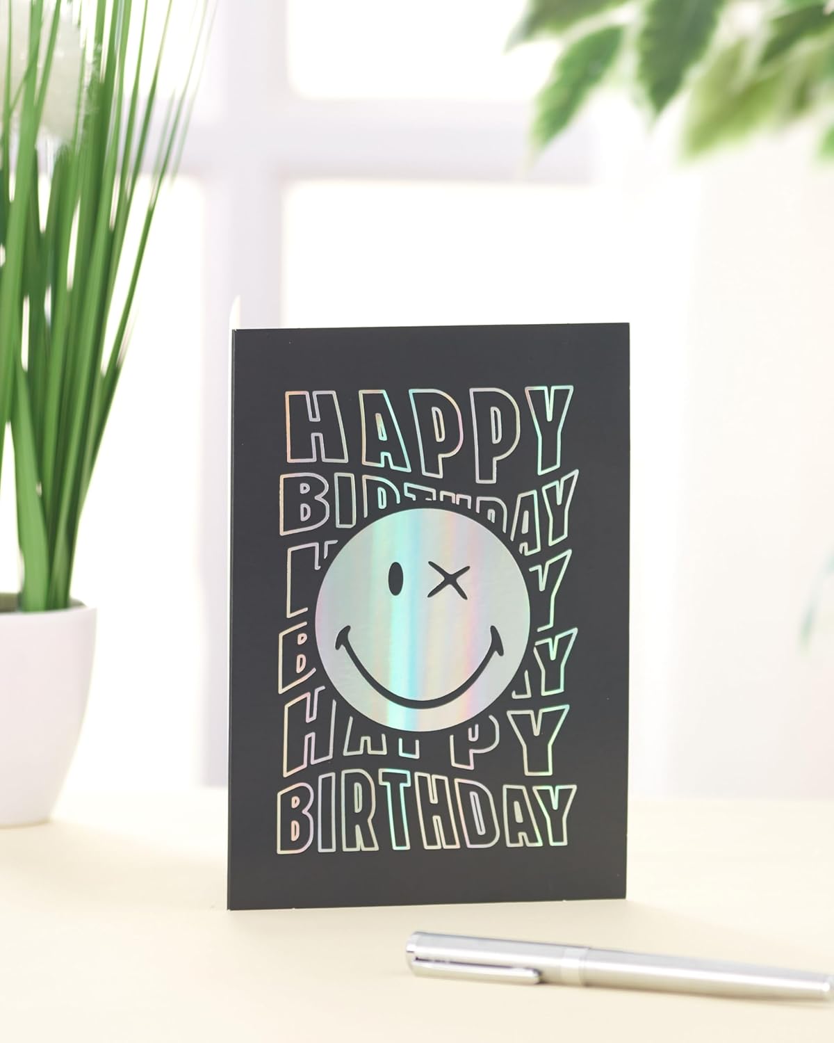 UK Greetings | Smiley World Birthday Card for Him/Boy | Happy Birthday Gifts | Him, Boys, Men | Silver Foil Design | With Envelope | 133 x 184 mm