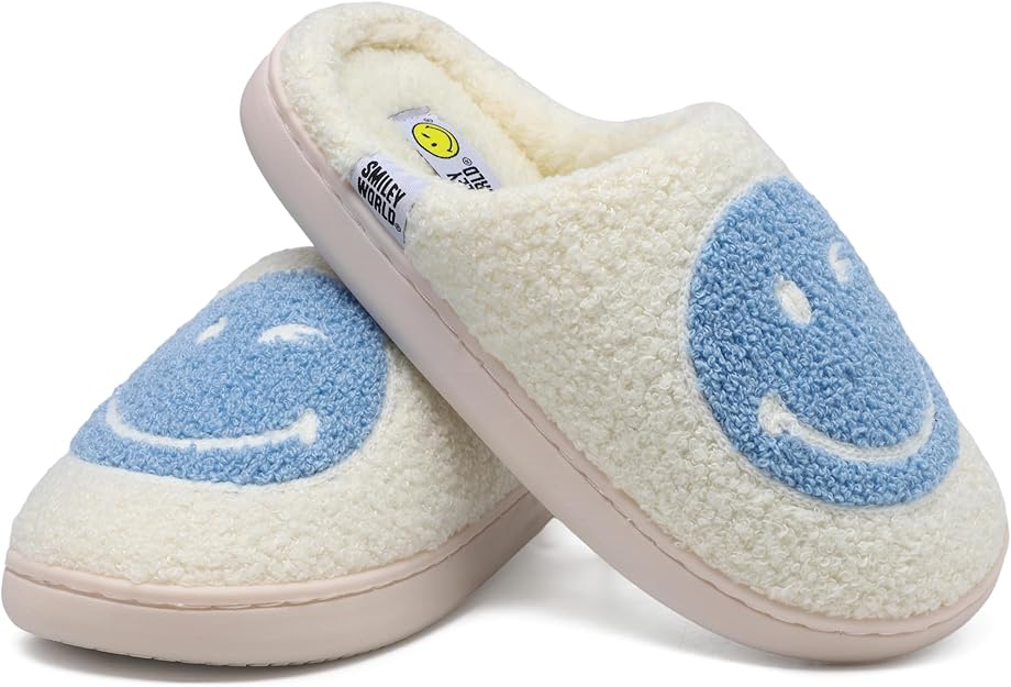 SMILEYWORLD® Women's Slippers Soft Fluffy Memory Foam Mens Indoor House Shoes