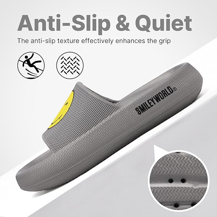 SmileyWorld Bathing Shoes for Men and Women Slippers Original Slippers Non-Slip Breathable Bath Slippers Summer Slippers Indoor / Outdoor