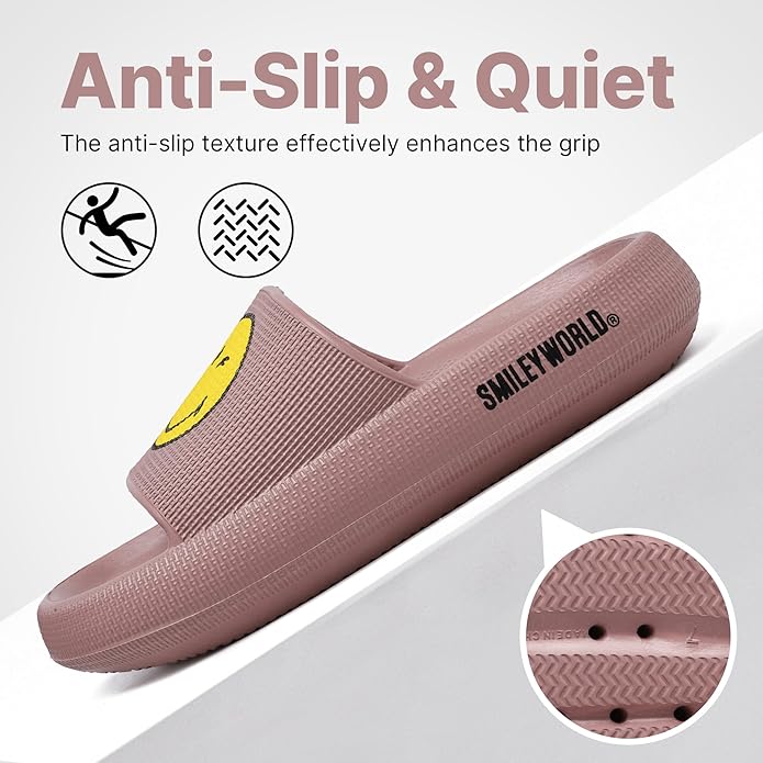 SmileyWorld Bathing Shoes for Men and Women Slippers Original Slippers Non-Slip Breathable Bath Slippers Summer Slippers Indoor / Outdoor