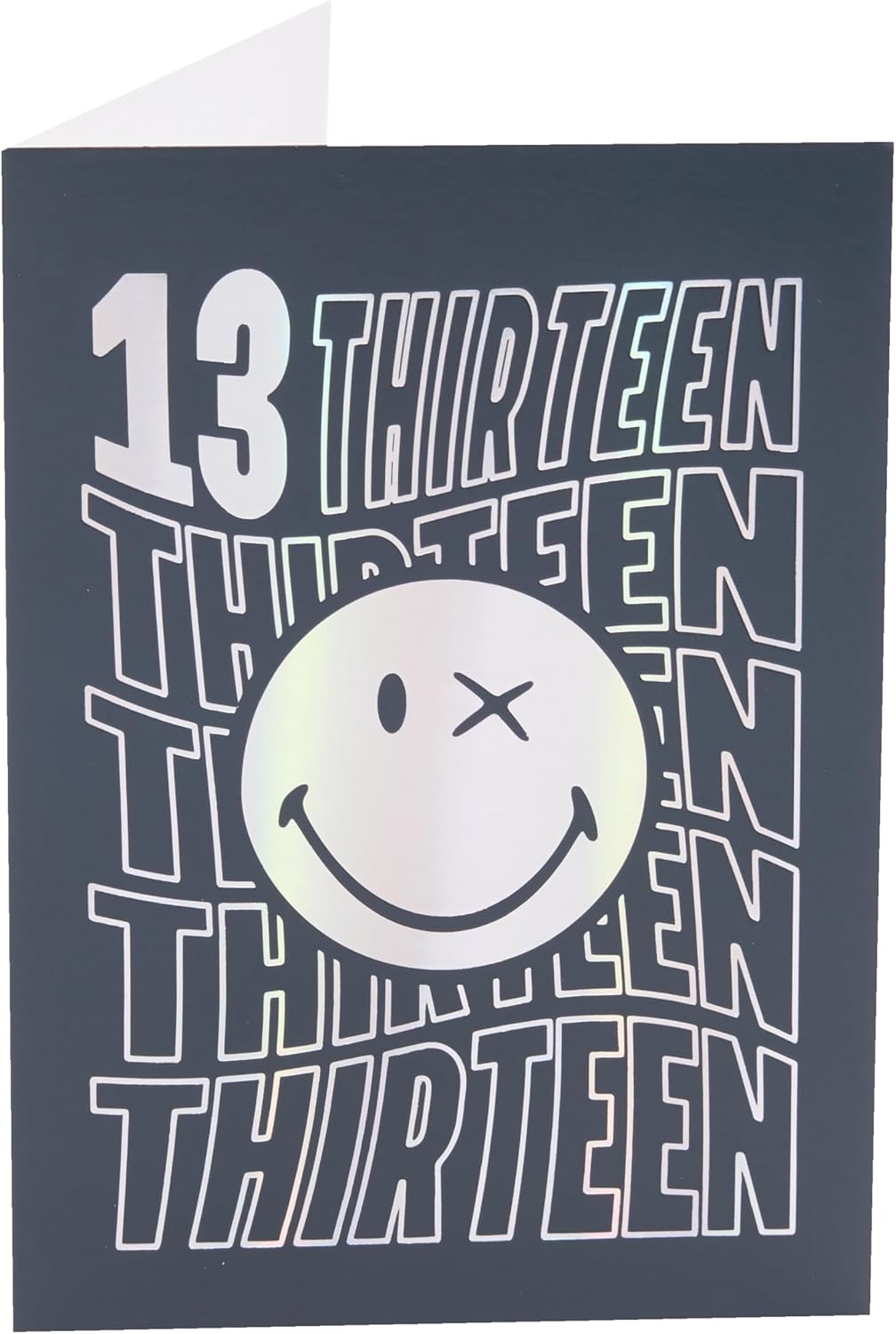 UK Greetings | Smiley World 13th Birthday Card for Him | Happy Birthday Gifts | Him, Boys, Men | Silver Foil Design | With Envelope | 133 x 184 mm